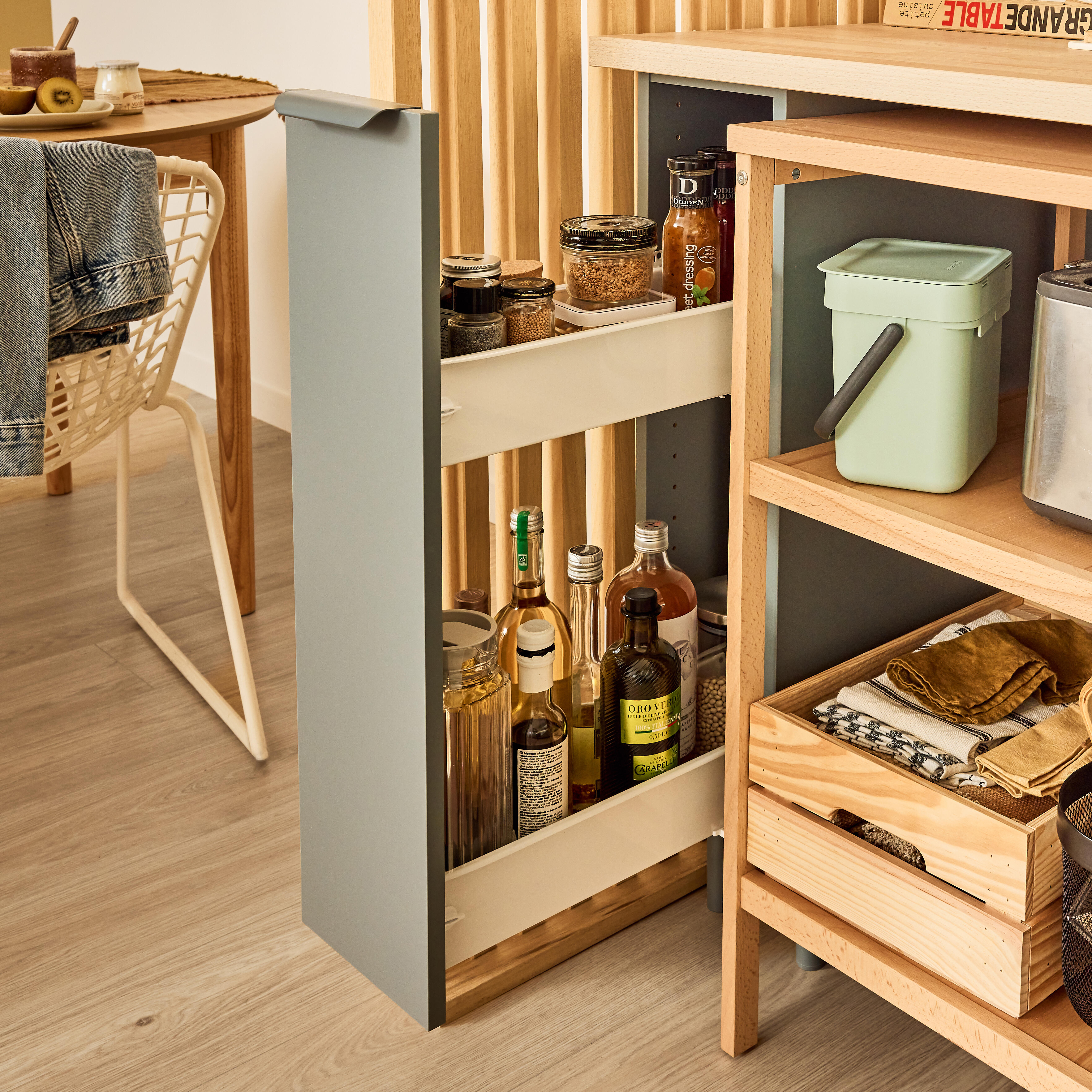 Meuble bas de cuisine Eleki gris 1 porte H87.1 x l20 - 2