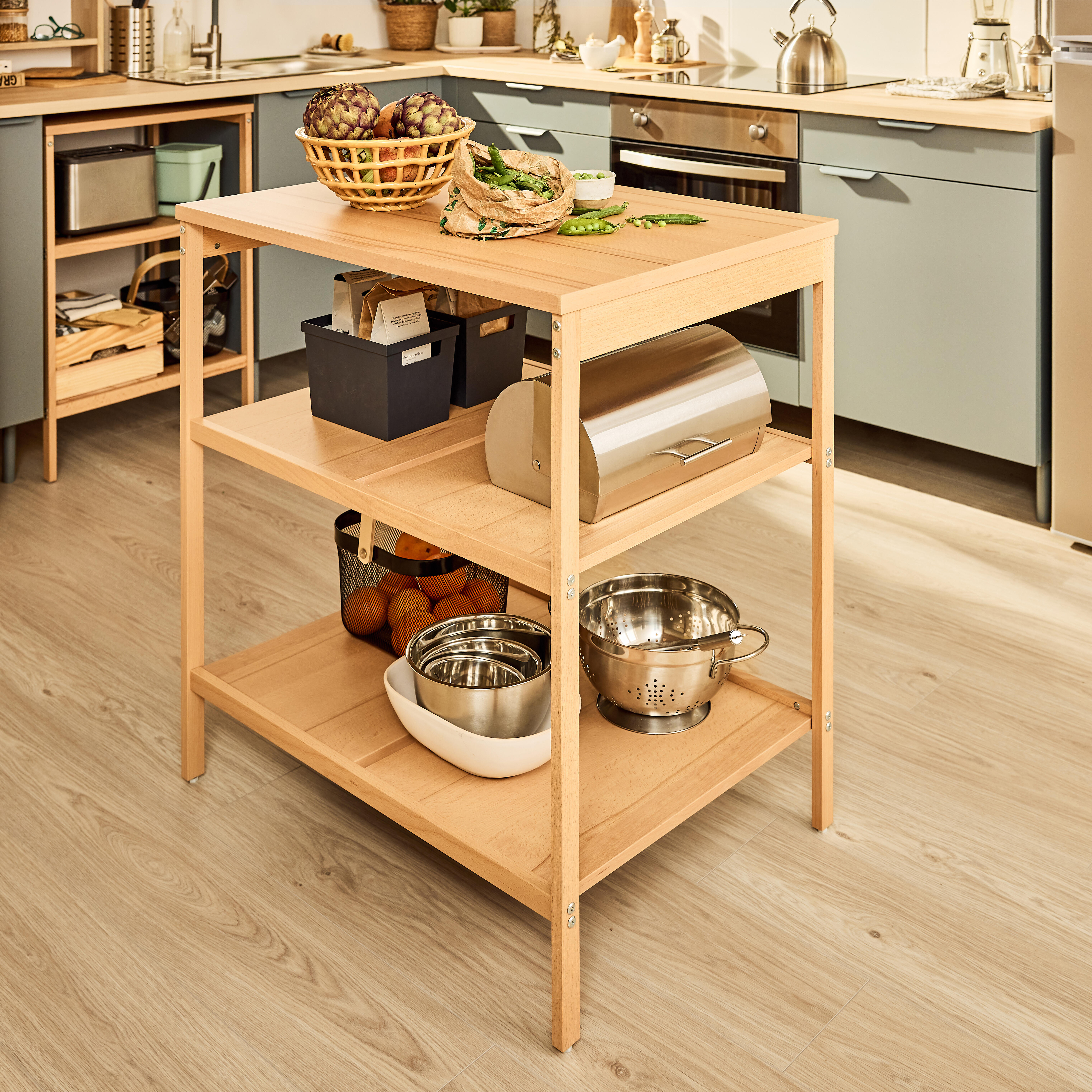 Plan îlot de cuisine bois Eleki, L.81 x P.58 x Ep.2,3 cm - 2