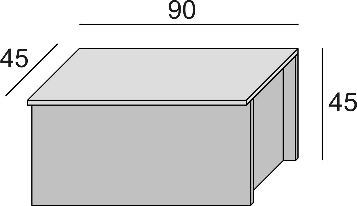 Baule panchina TERRANEO in truciolare bianco L 90 x H 45 x P 45 cm - 3