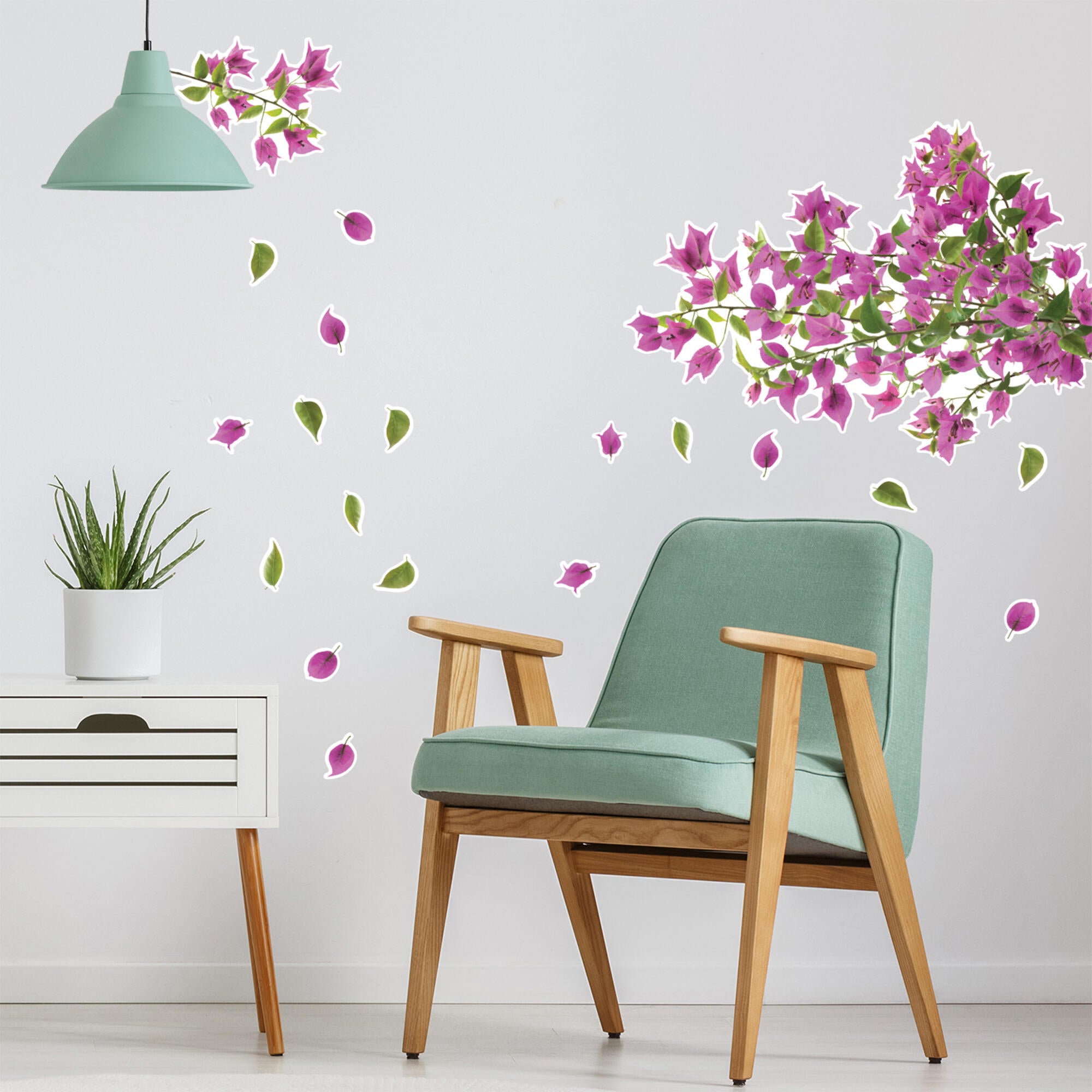 Sticker bougainvilliers, multicolore, 48 cm x 68 cm - 4