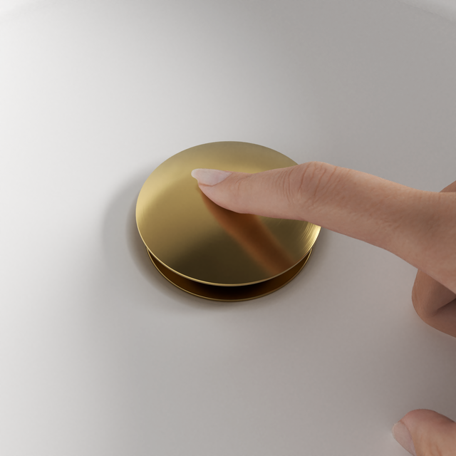 Bonde clic-clac / avec trop-plein pour lavabo, doré, Diam.66 mm, EQUATION