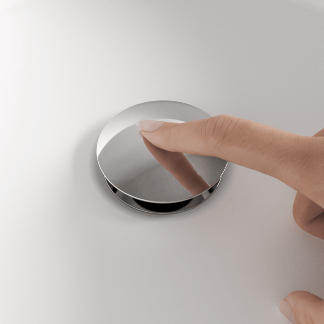 Bonde clic-clac / avec trop-plein pour lavabo, chrome, Diam.66 mm, EQUATION