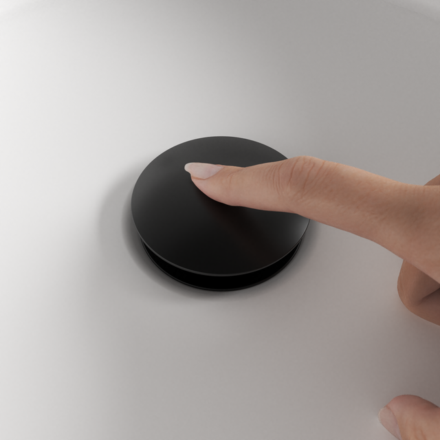 Bonde clic-clac / avec trop-plein pour lavabo, noir, Diam.66 mm, EQUATION