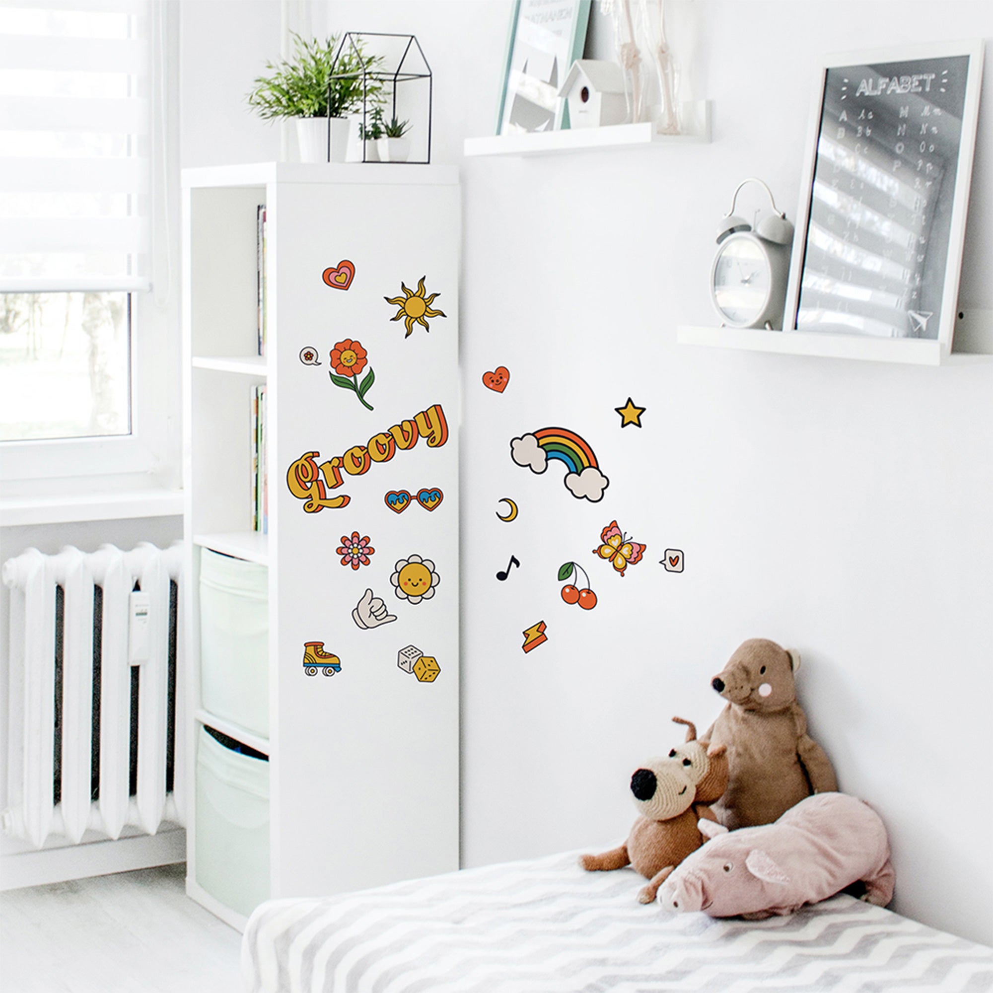 Sticker décoratif groovy, multicolore x 24 cm - 4