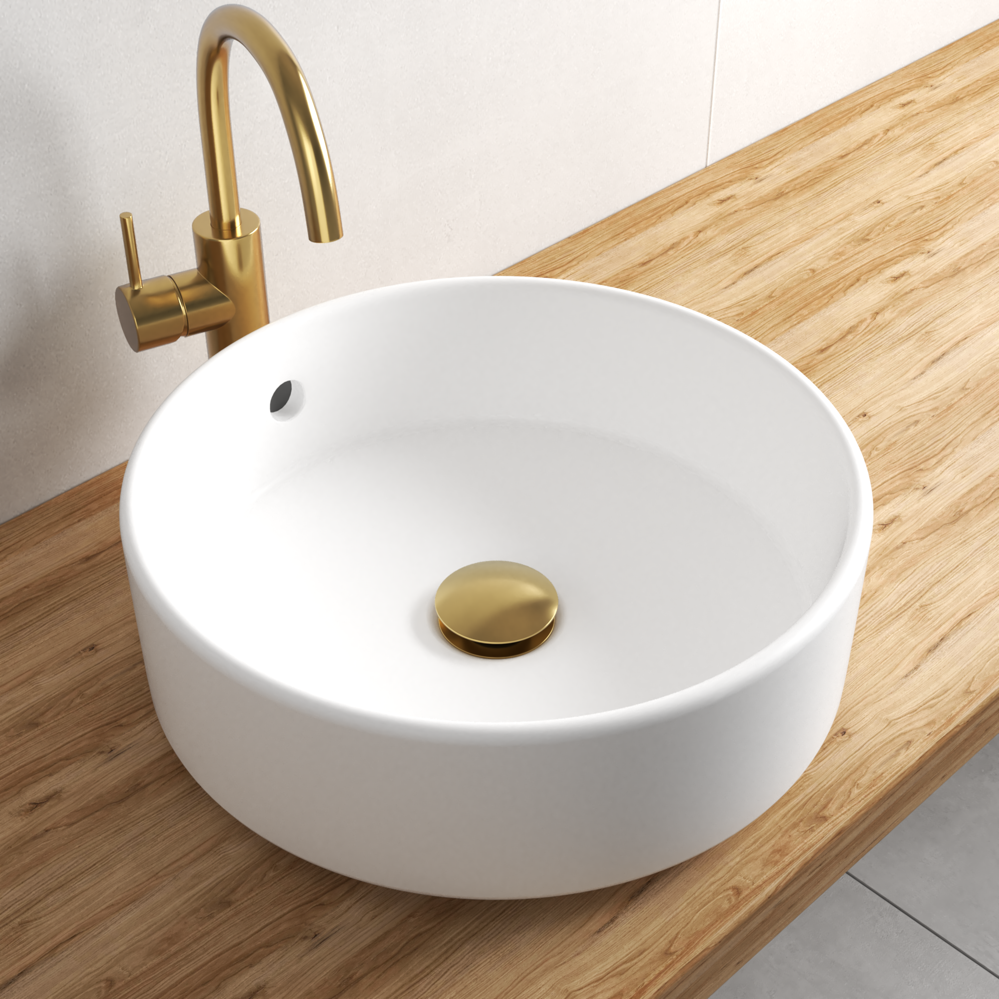 Bonde clic-clac / avec trop-plein pour lavabo, doré, Diam.66 mm, EQUATION - 3