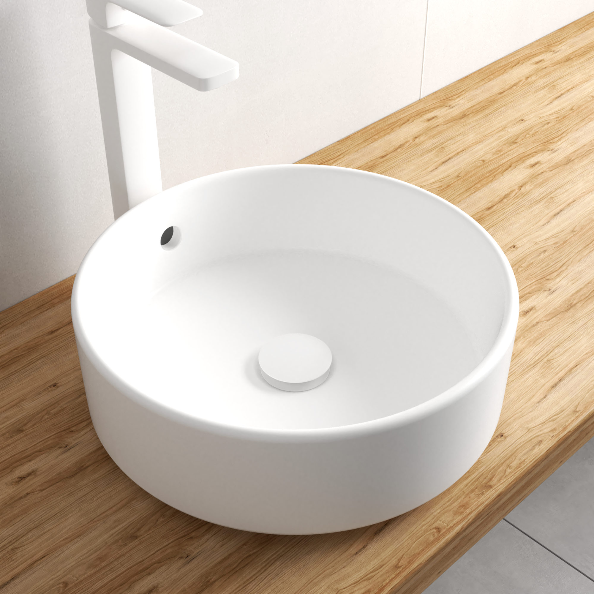 Bonde clic-clac / avec trop-plein pour lavabo, blanc, Diam.66 mm, EQUATION - 3