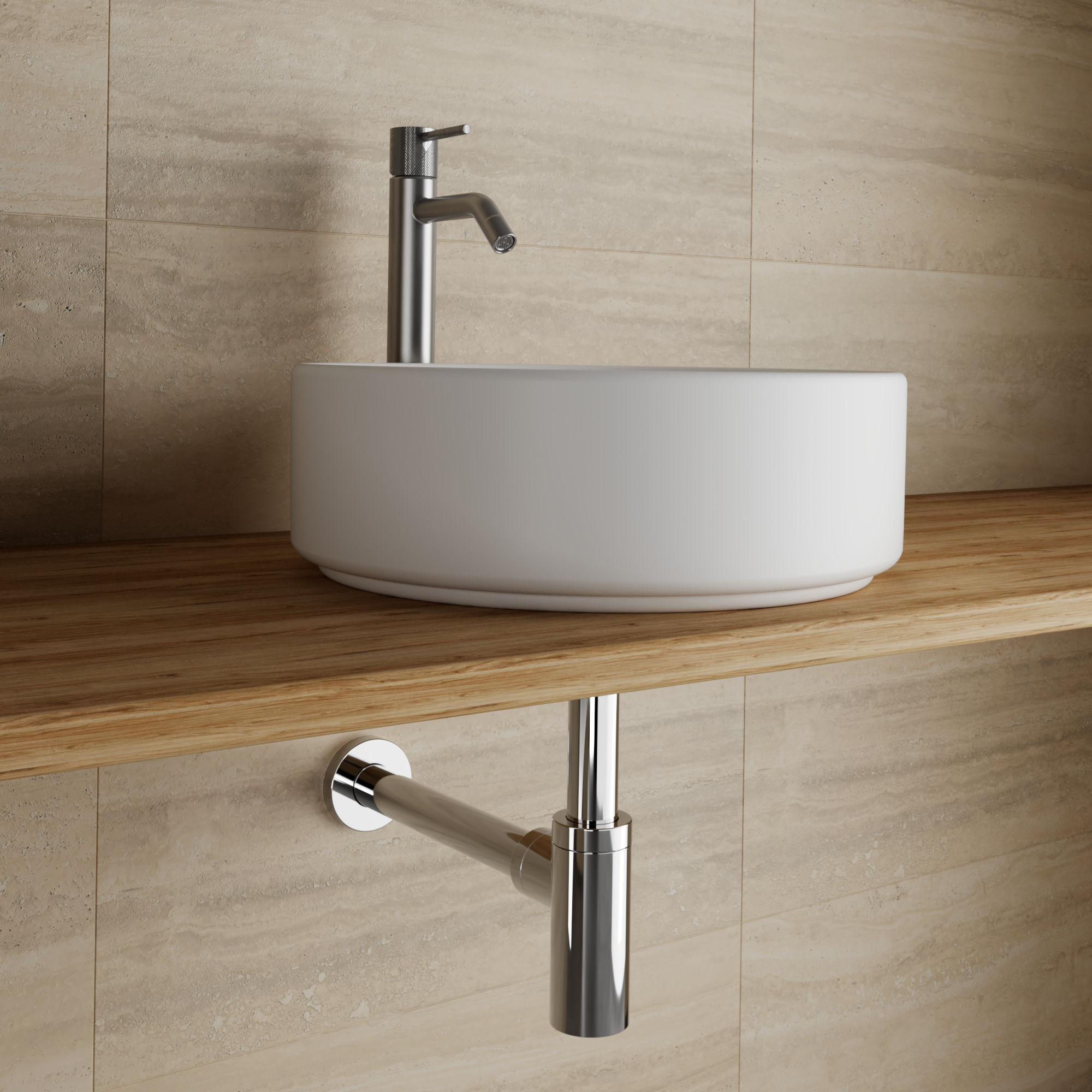 Sifón botella 32mm decorativo Equation inox - 2