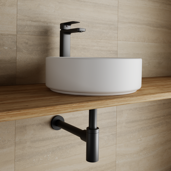 Syfon umywalki bez spustu prosty czarny EQUATION