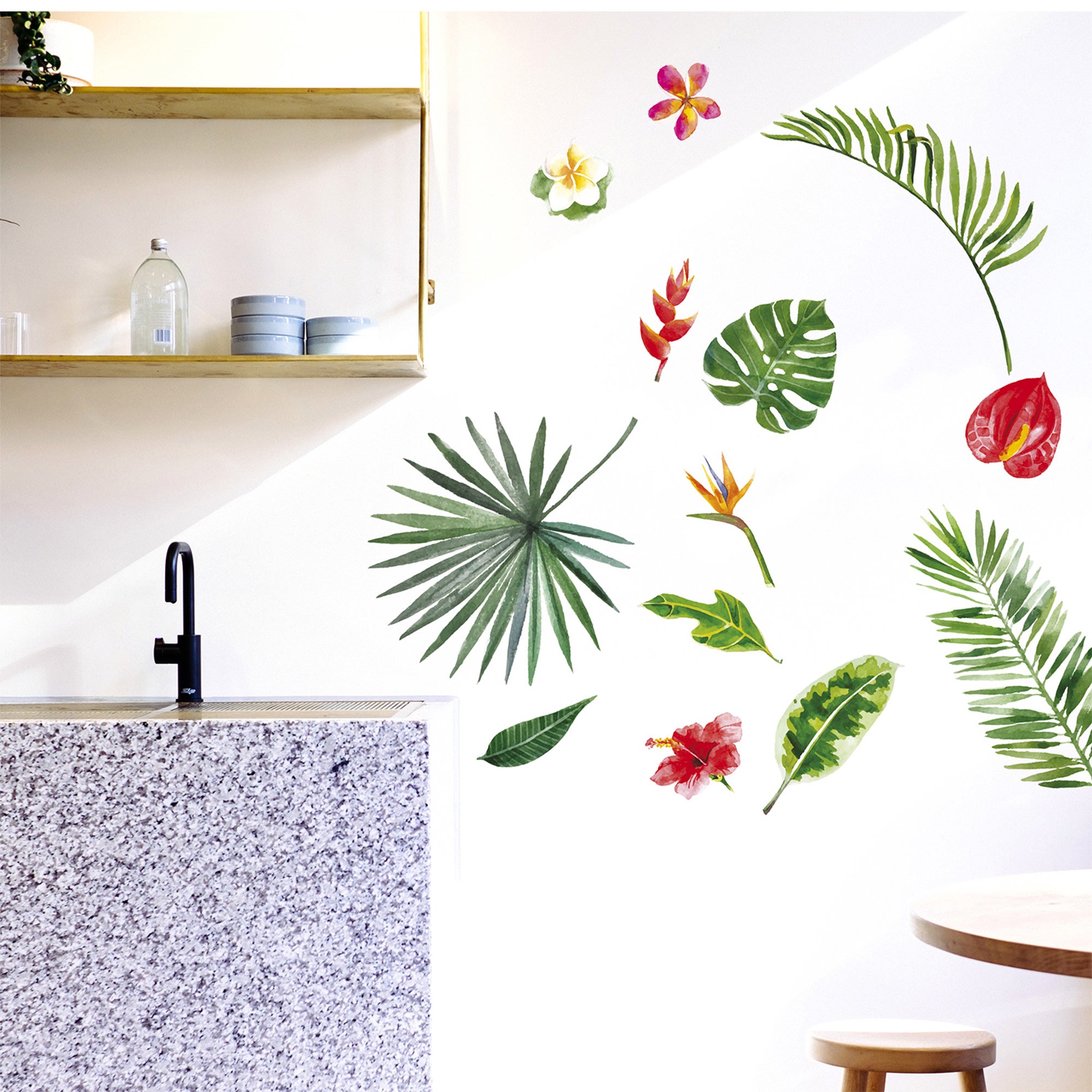 Sticker décoratif nature tropicale, multicolore x 24 cm - 2