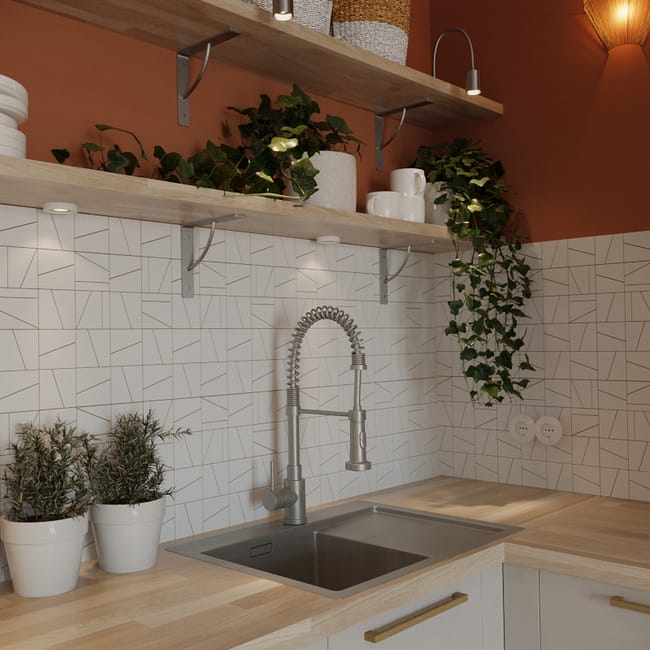 Grifo de cocina monomando con caño extraíble DELINIA Thomas en