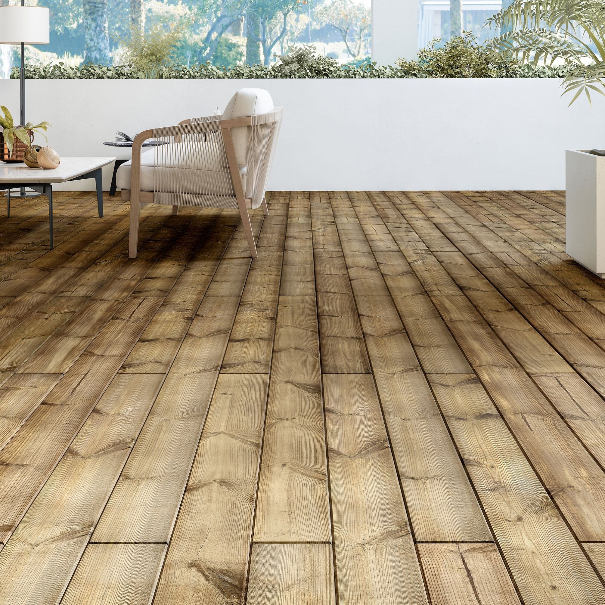 Lama madera de pino silvestre 14.5 x 210 cm y 22 mm marrón CARMO clase de uso 4 - 4