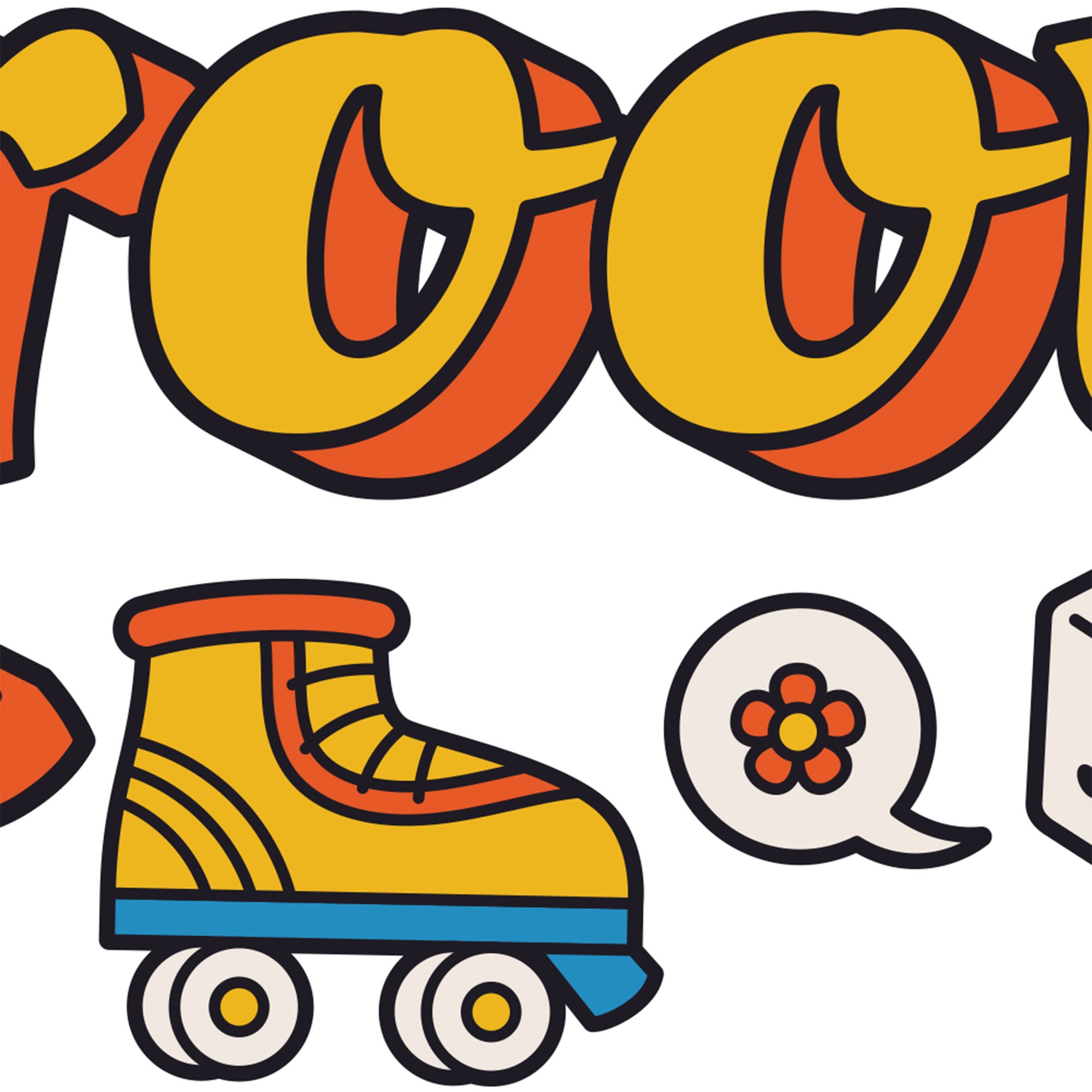 Sticker décoratif groovy, multicolore x 24 cm - 3