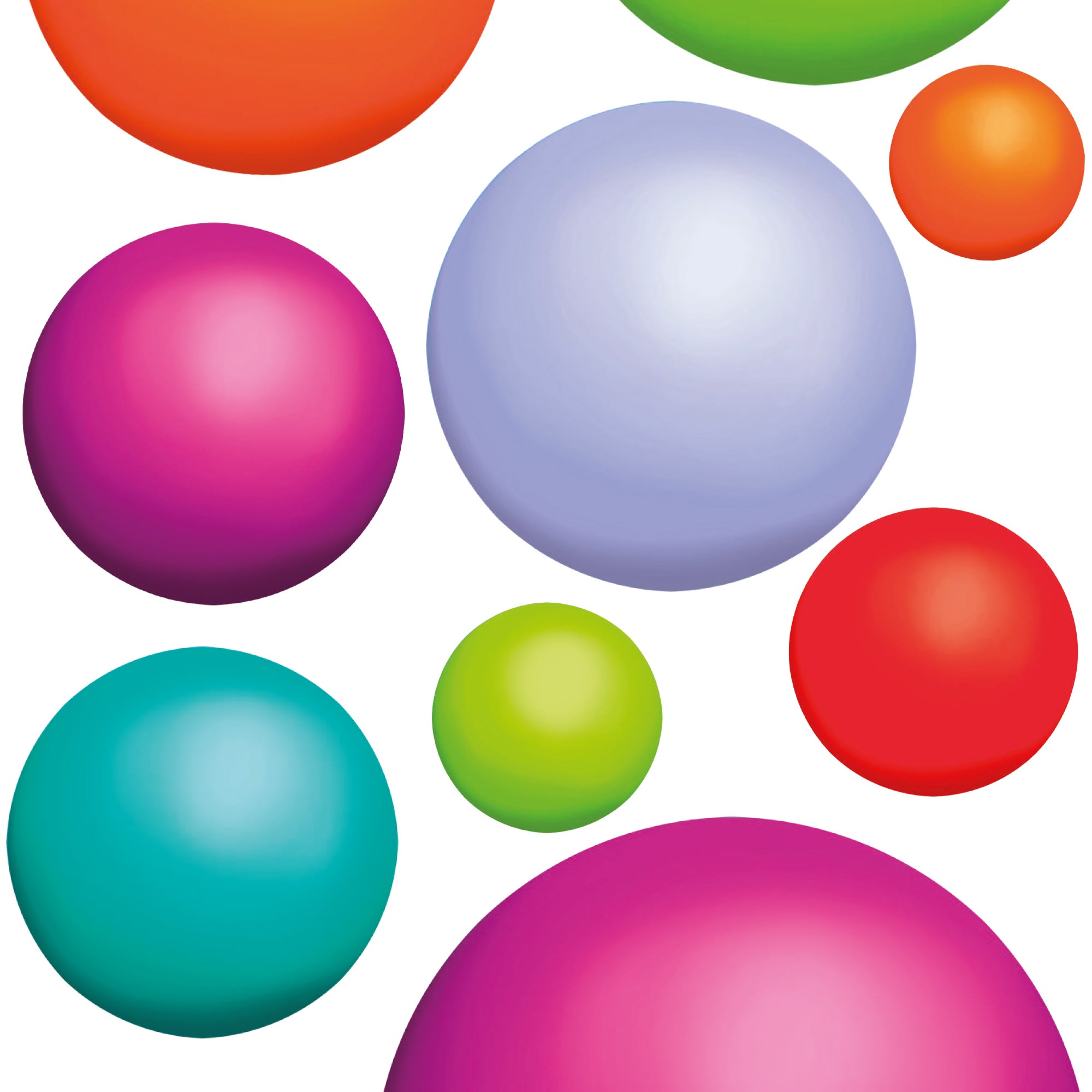 Sticker décoratif balles colorées, multicolore x 24 cm - 3
