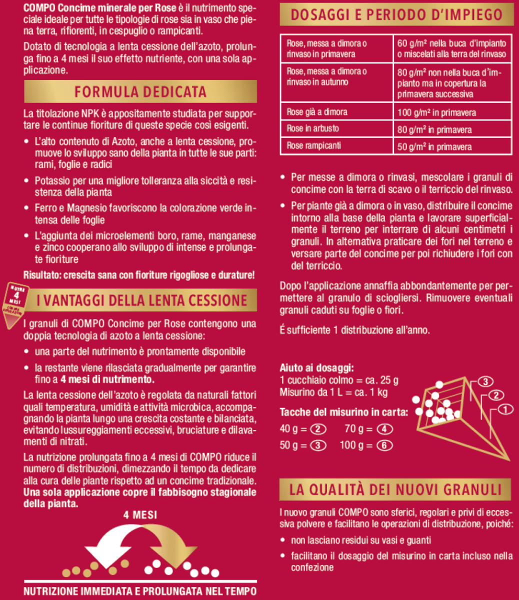 Concime granulato COMPO per roseti per rose 0.85 kg - 2