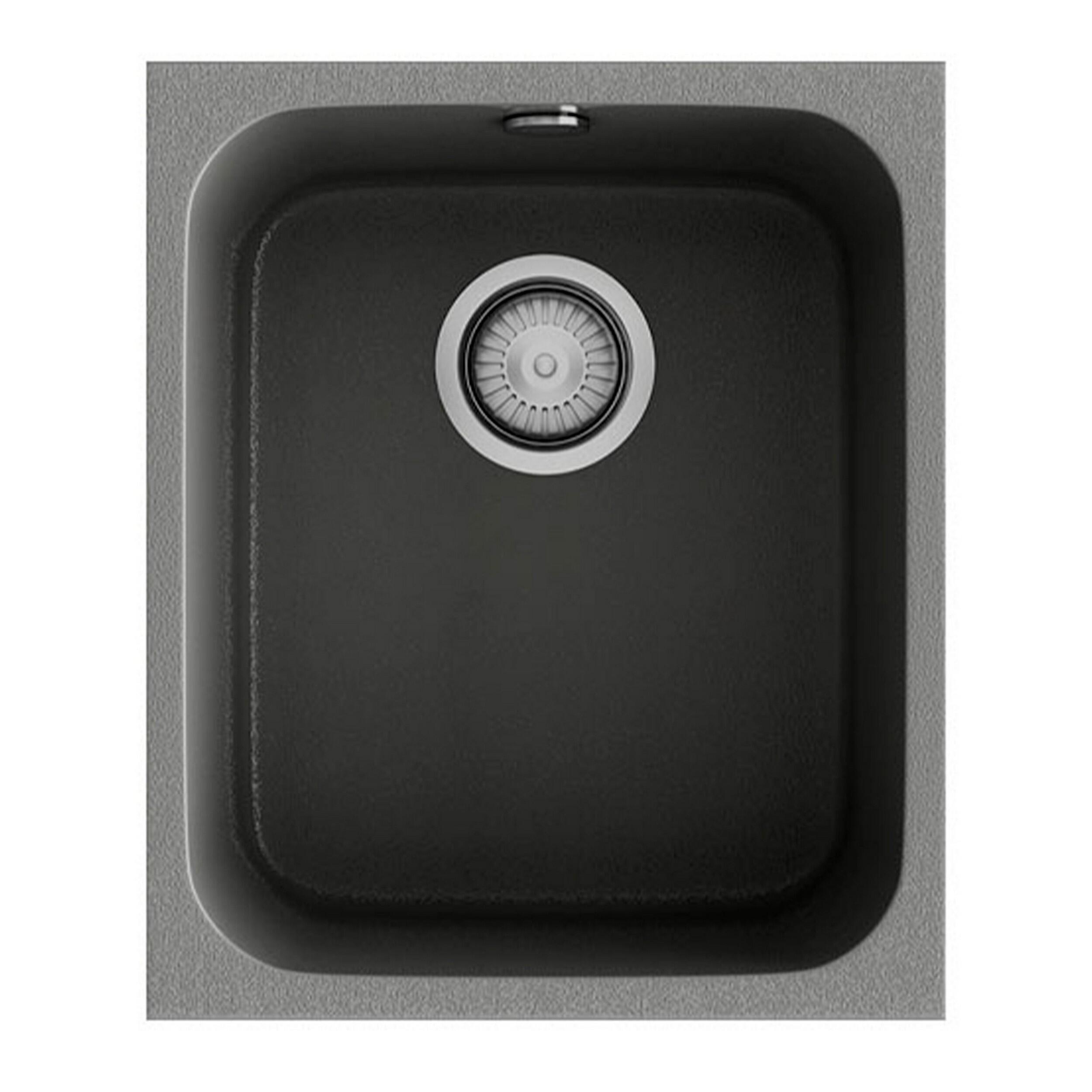 Fregadero 1 seno de resina rectangular poalgi gandia concret 35 44.5 x 38 cm