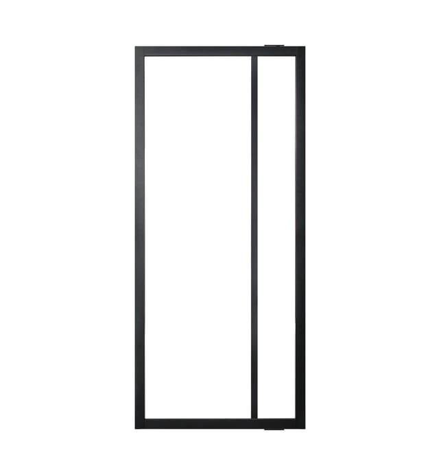 Porte pivot en aluminium avec vitrage transparent 83cm, réversible
