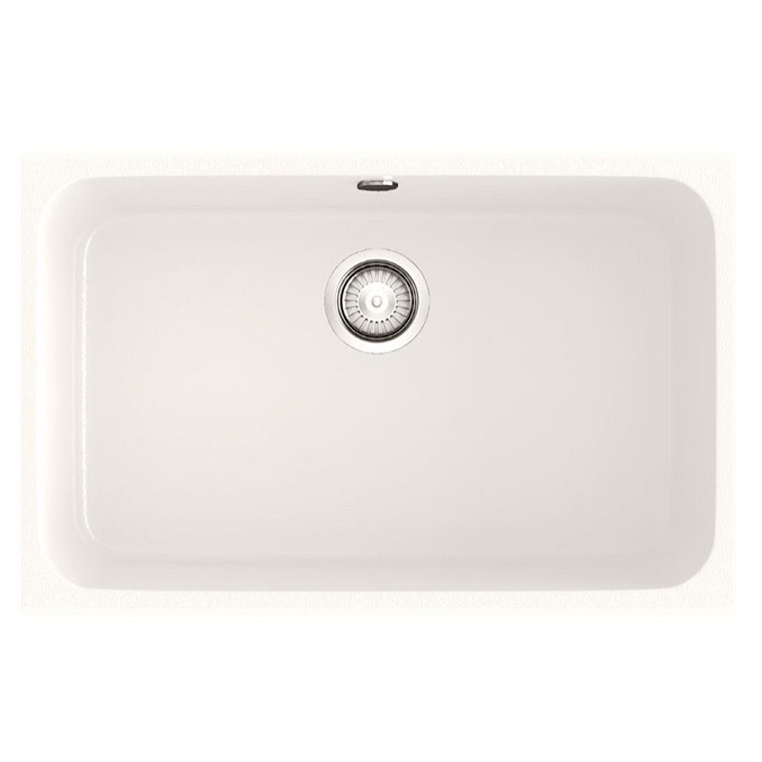 Fregadero cocina Poalgi Gandia bajo encimera 1 seno 74x44.5 cm resina blanco mueble a partir de 80 cm - 10