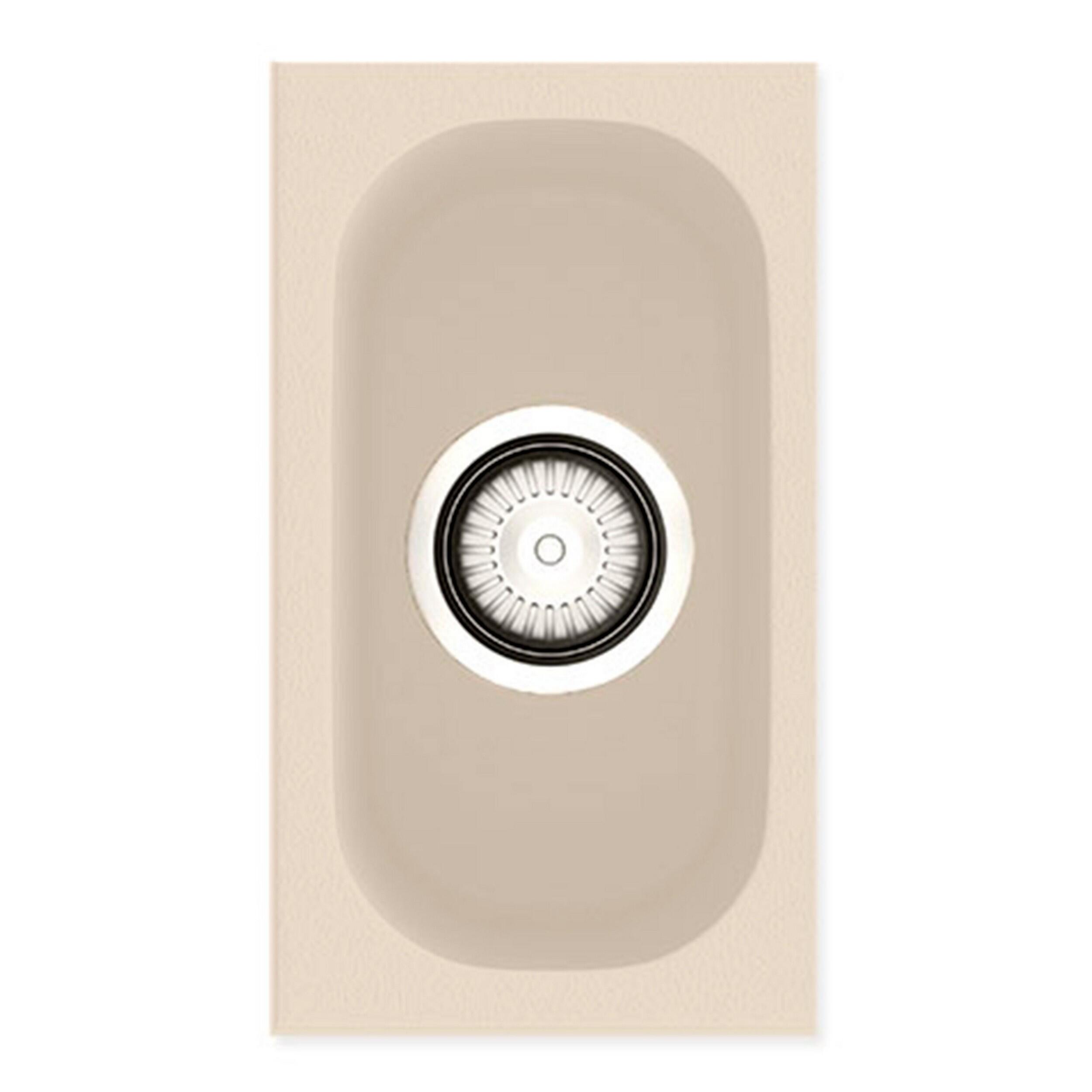 Fregadero cocina poalgi gandia bajo encimera 1 seno 19.5x34 cm resina beige mueble a partir de 30 cm