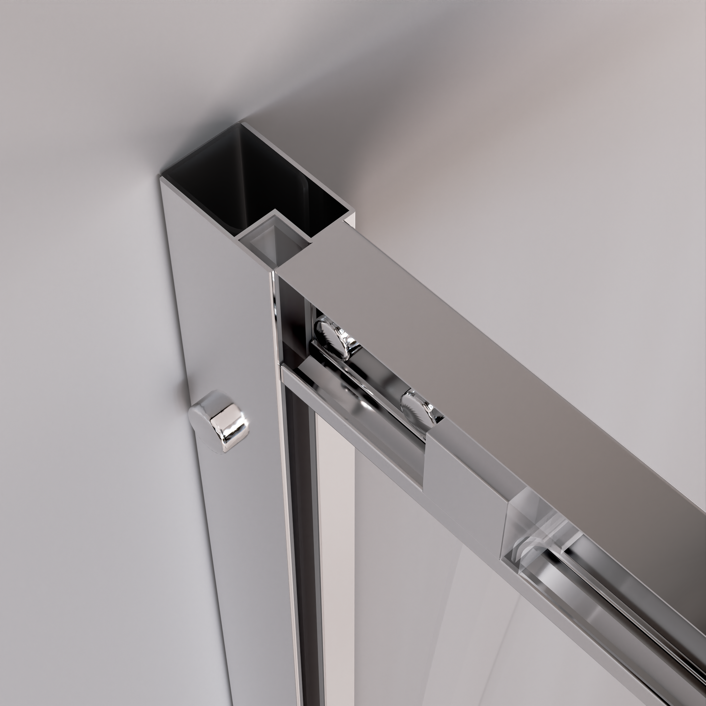 Kabina prysznicowa narożna 1/4 koła 80x80x185 cm chromowana Polmetal - 5