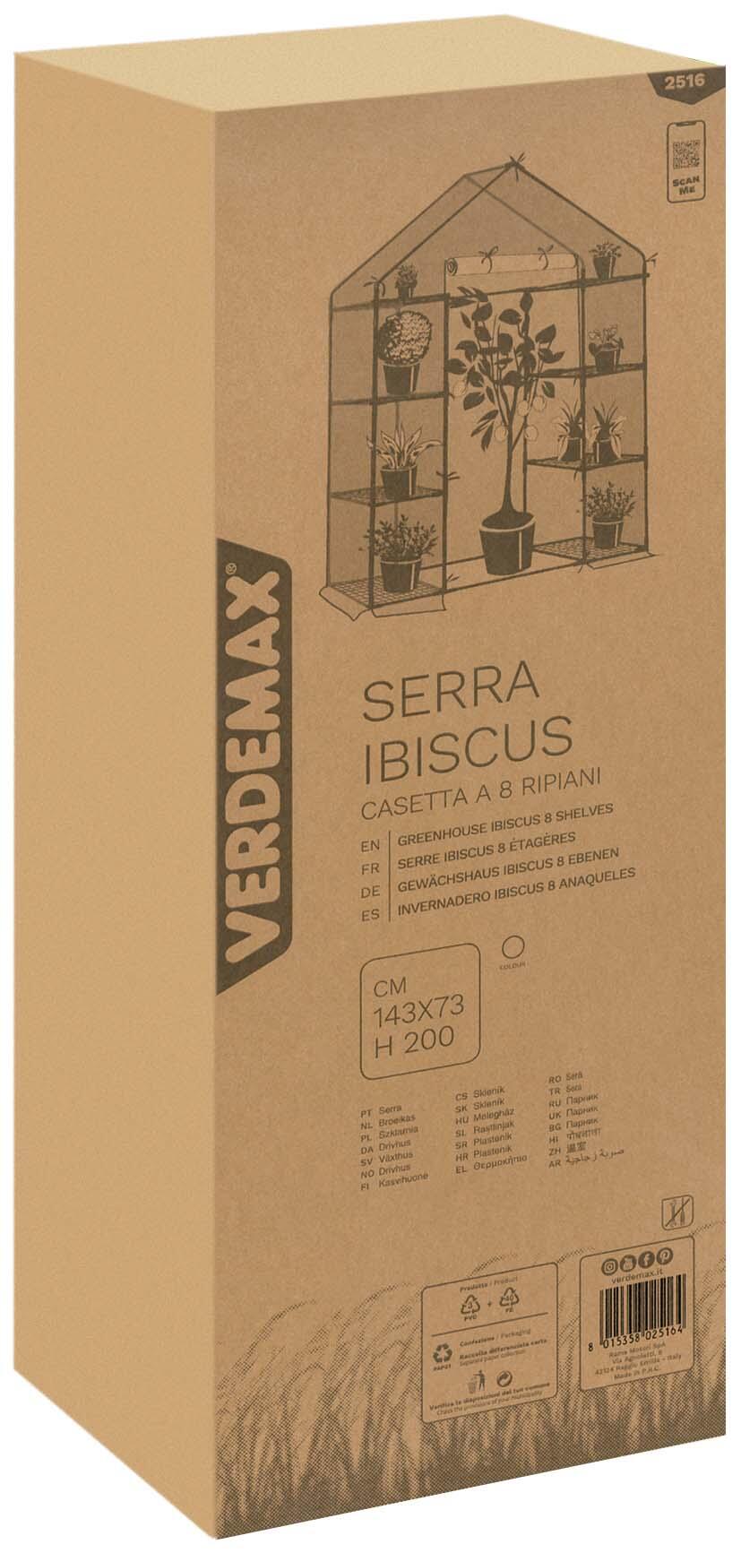Serra VERDEMAX Ibiscus 8 ripiani, 140 x 72 x 200 cm - 3
