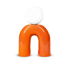 Lampe Pop u, orange, céramique, H.31 cm, G9