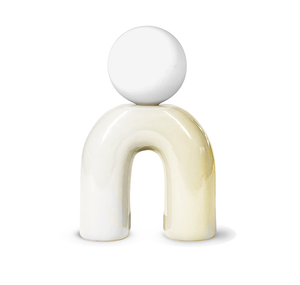 Lampe Pop u, vanille, céramique, H.31 cm, G9