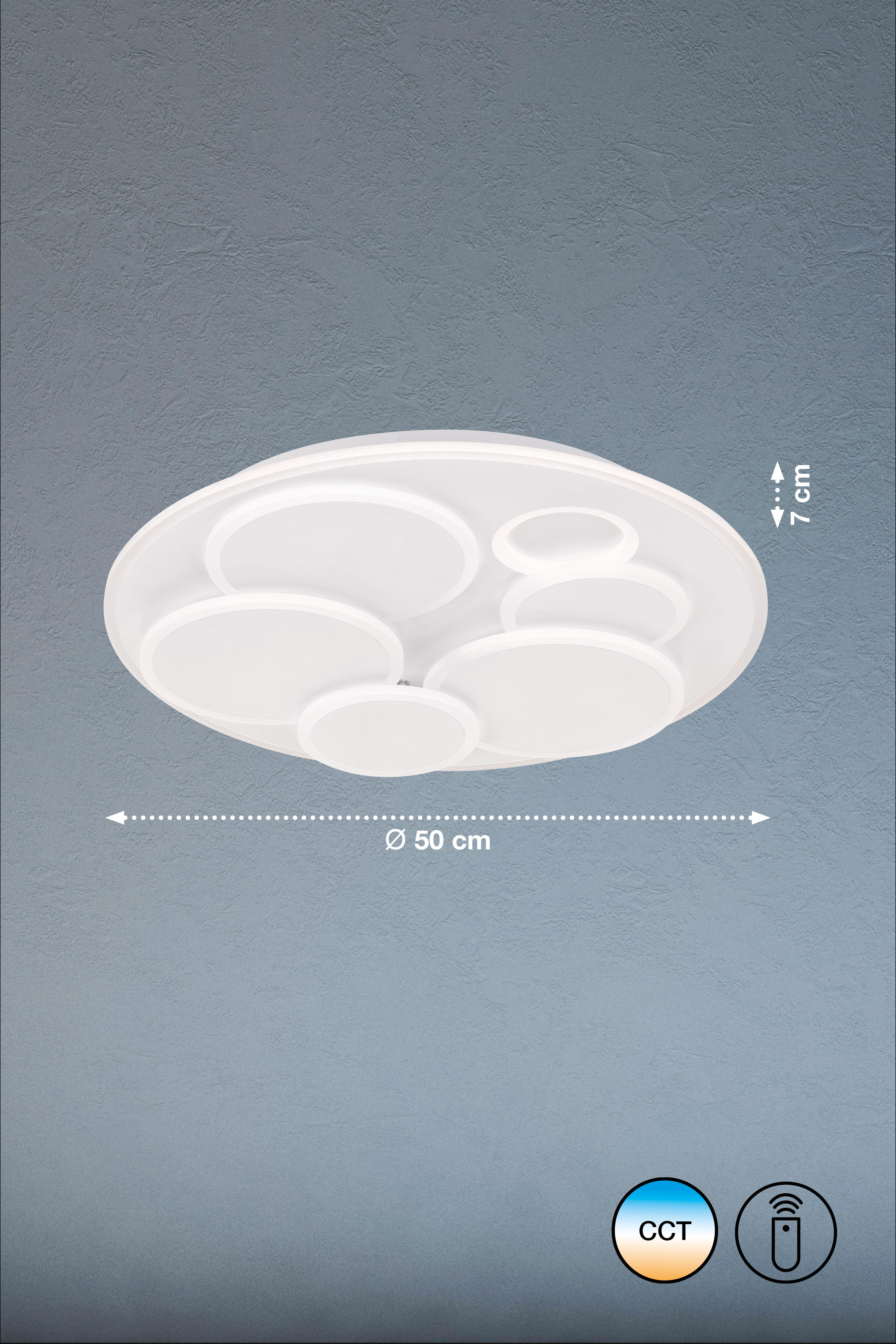 Plafonnier LED Dots XL, variation de lumière, blanc, D.50cm, FISCHER&HONSEL - 3