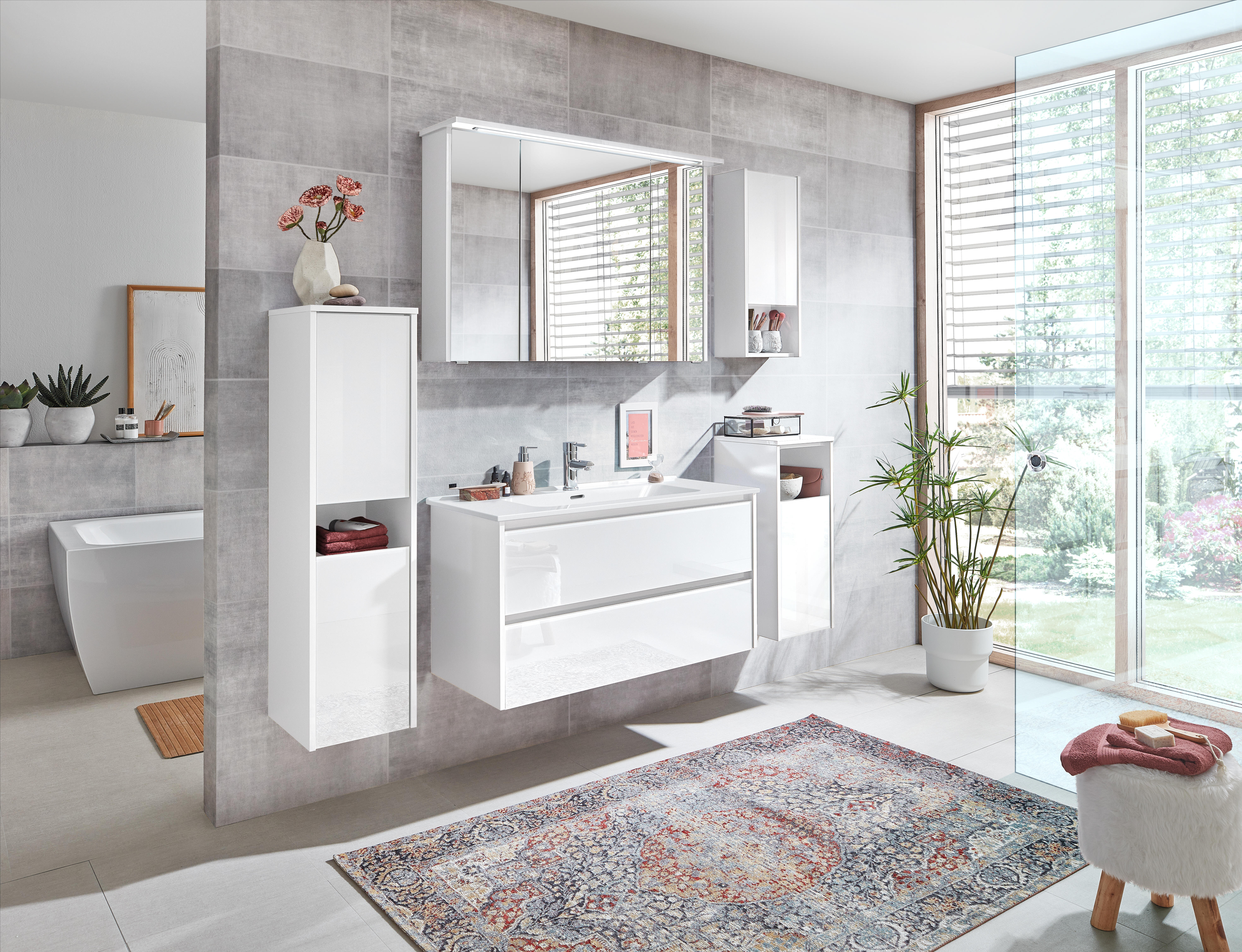 Mueble de baño con lavabo cadiz blanco 100x45.5 cm