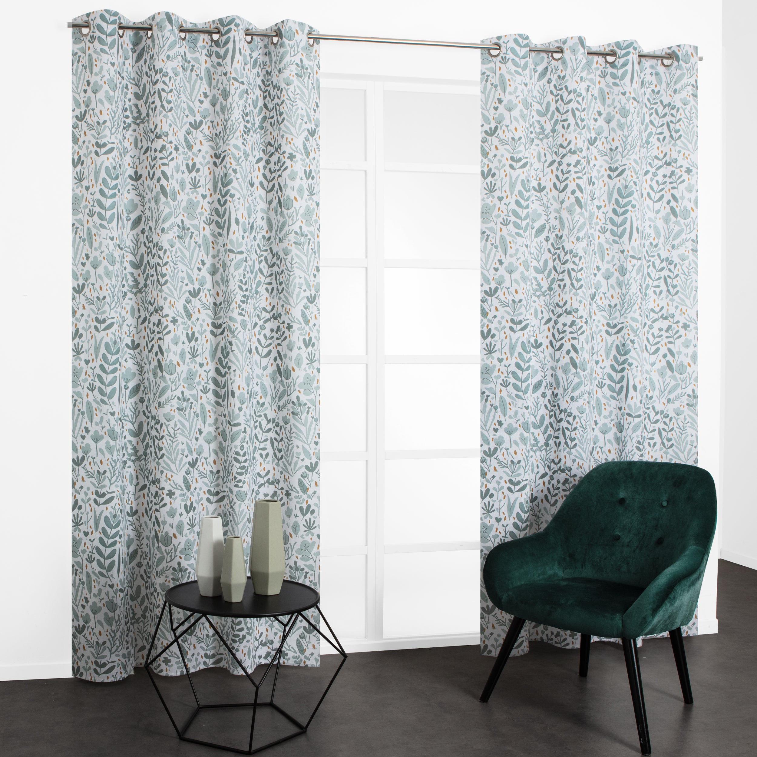 Rideau tamisant, Dalima, vert H.240 x l.135 cm - 5