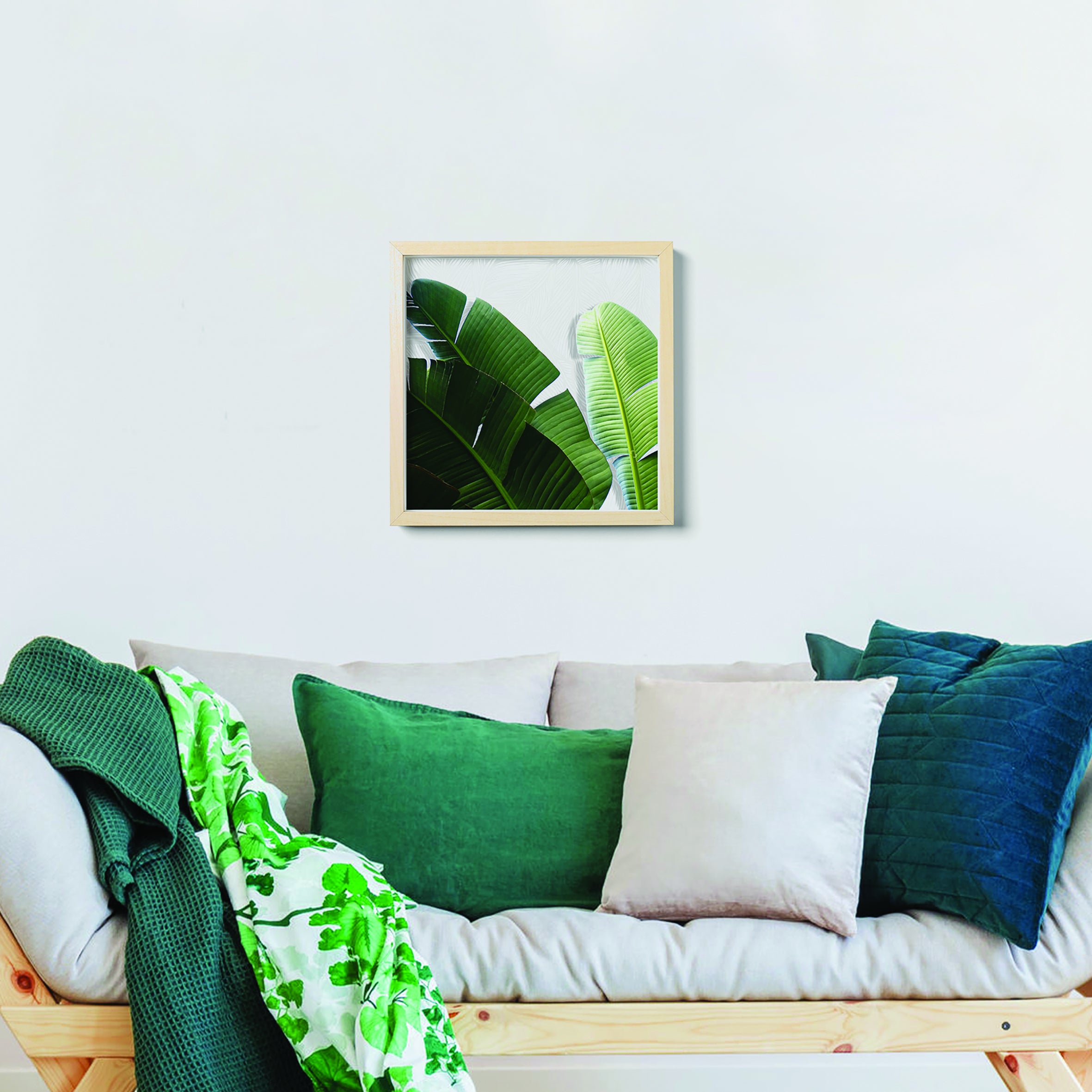 Stampa incorniciata su plexiglass Banano Leaves verde 30 x 30 cm - 2