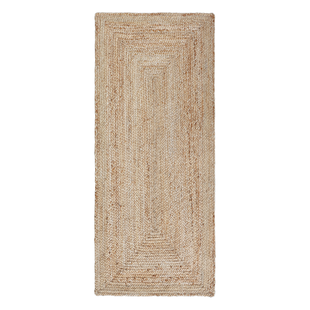 Alfombra pasillera yute Nils 80x200cm tejido plano INSPIRE liso beige natural