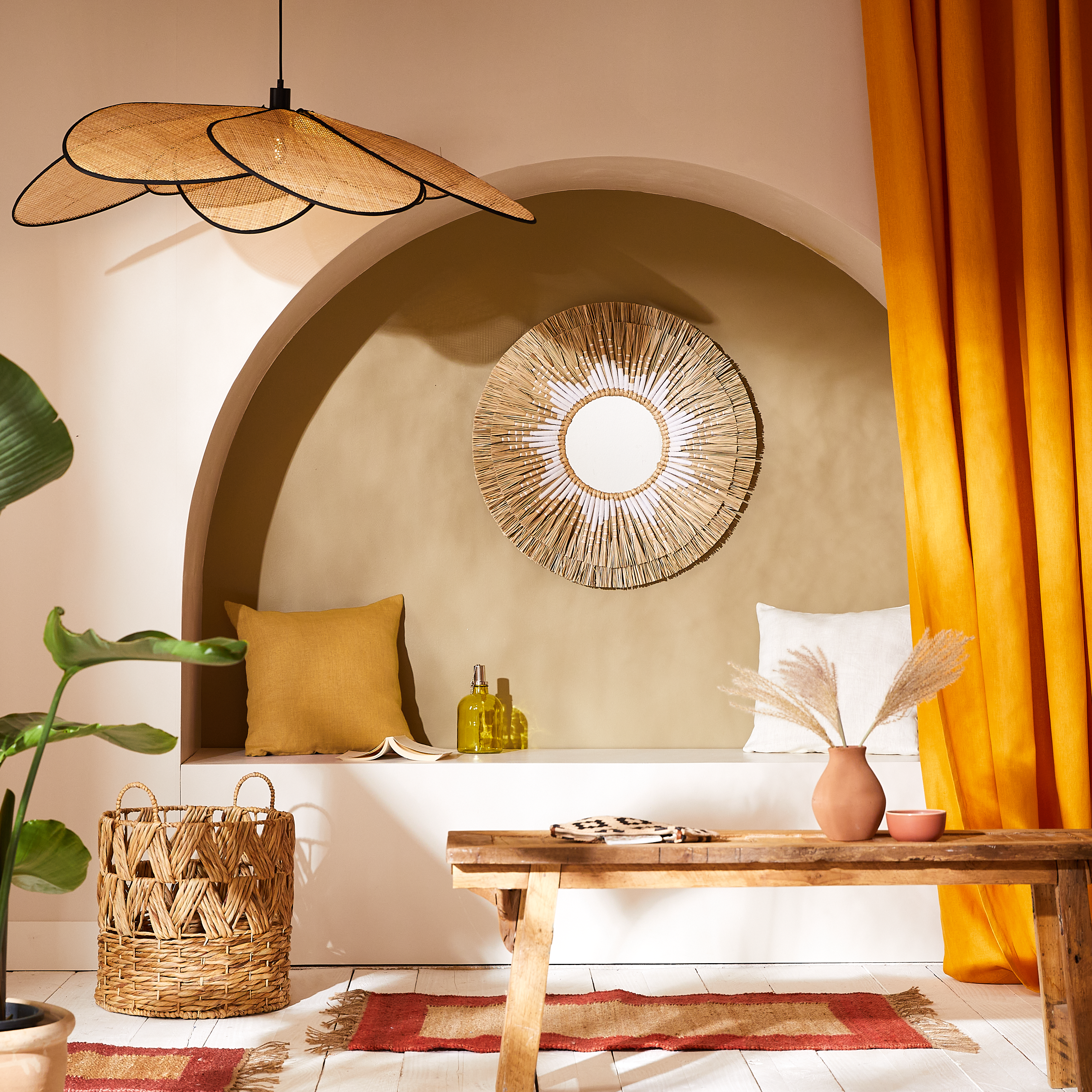 Suspension rotin, Bamako, beige, Diam.110 cm INSPIRE, E27 - 8