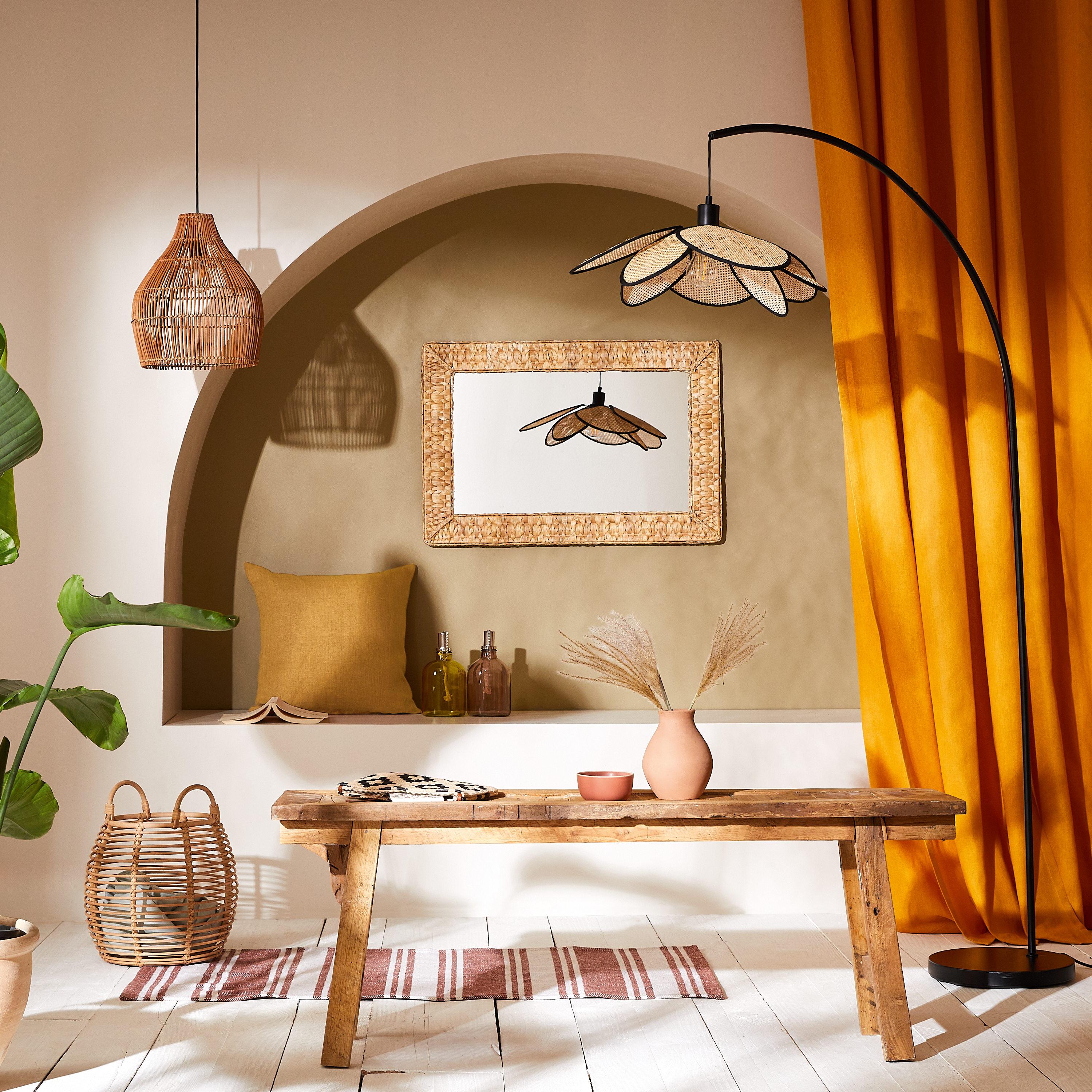 Lampadaire Bamako, acier, noir,  H.175 cm INSPIRE, E27 - 4