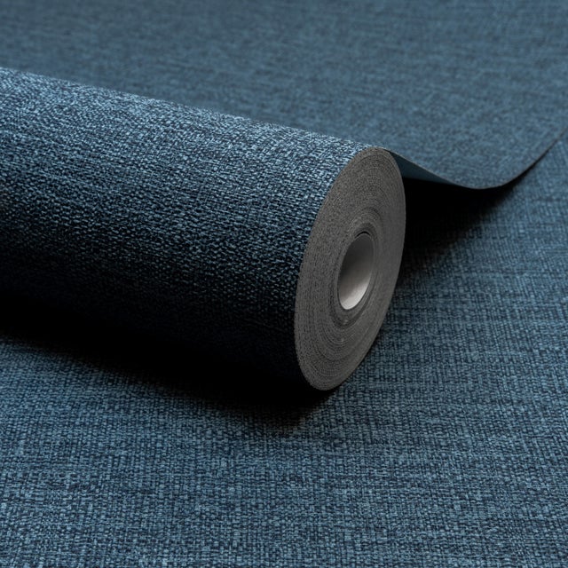 Papier peint intissé Aspect paille INSPIRE bleu némo 1