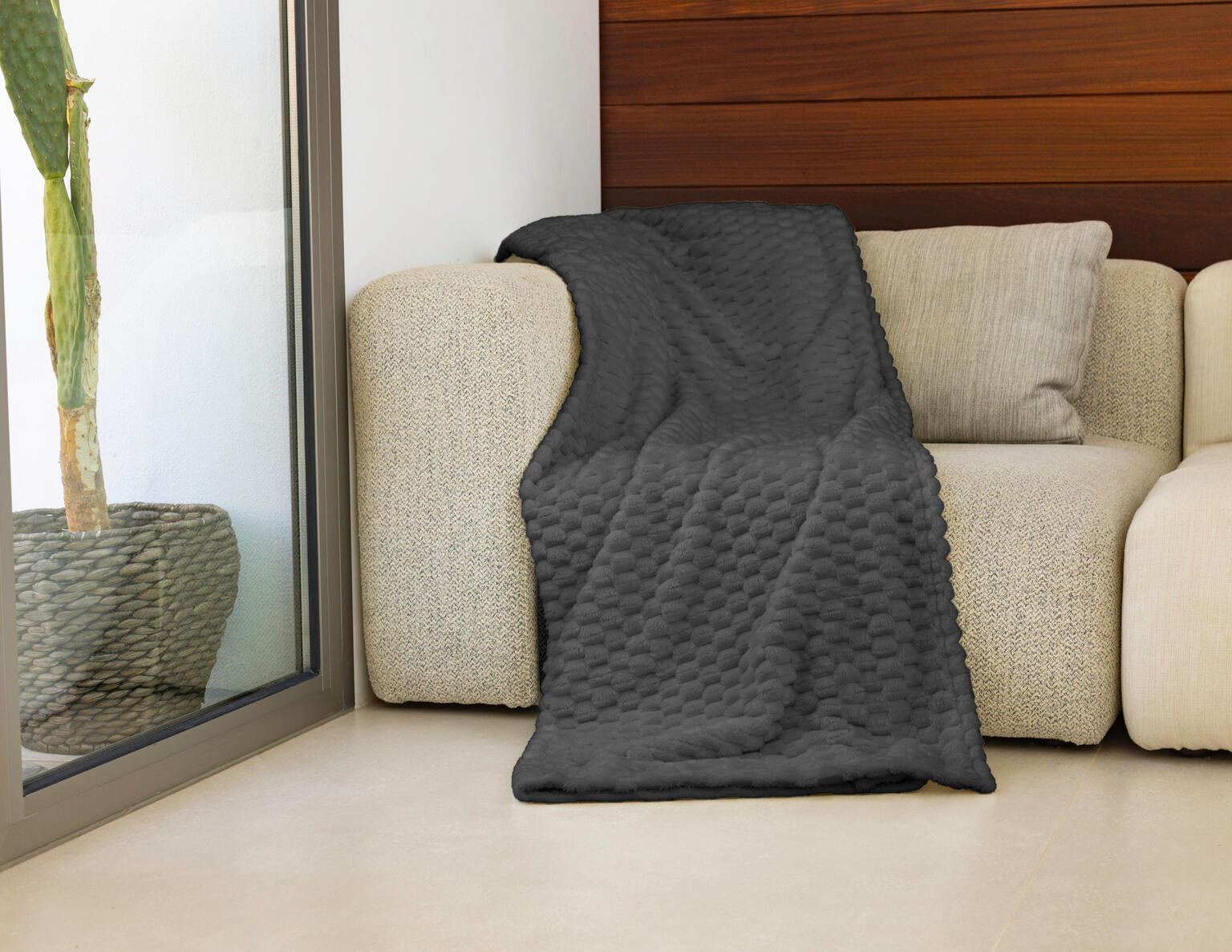 Manta turenne fog poliéster gris asfalto 130x170 cm