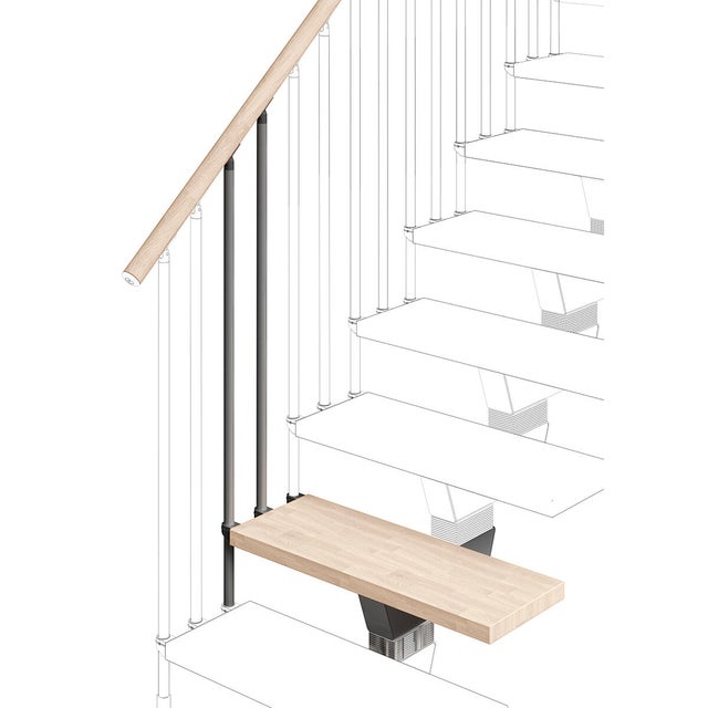 Gradino Vida in acciaio grigio faggio L 290 mm H 950 mm