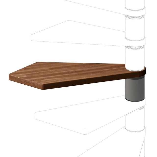 Gradino Nara in legno noce argento L 690 mm H 180 mm