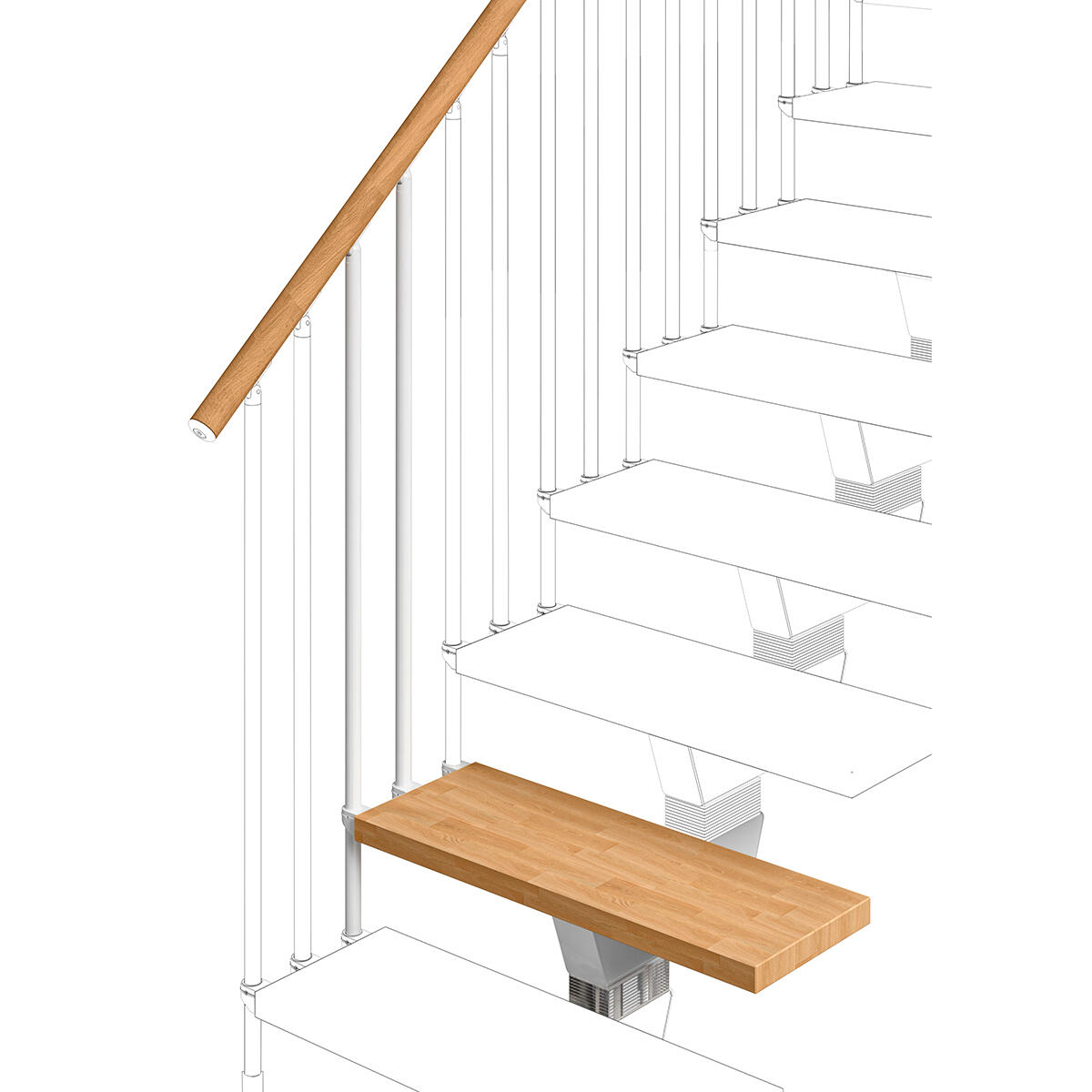 Peldaño de acero vida color haya 95cm de ancho