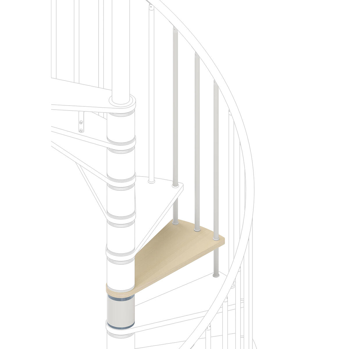 Gradino Cora in acciaio naturale bianco L 490 mm H 145 mm - 2