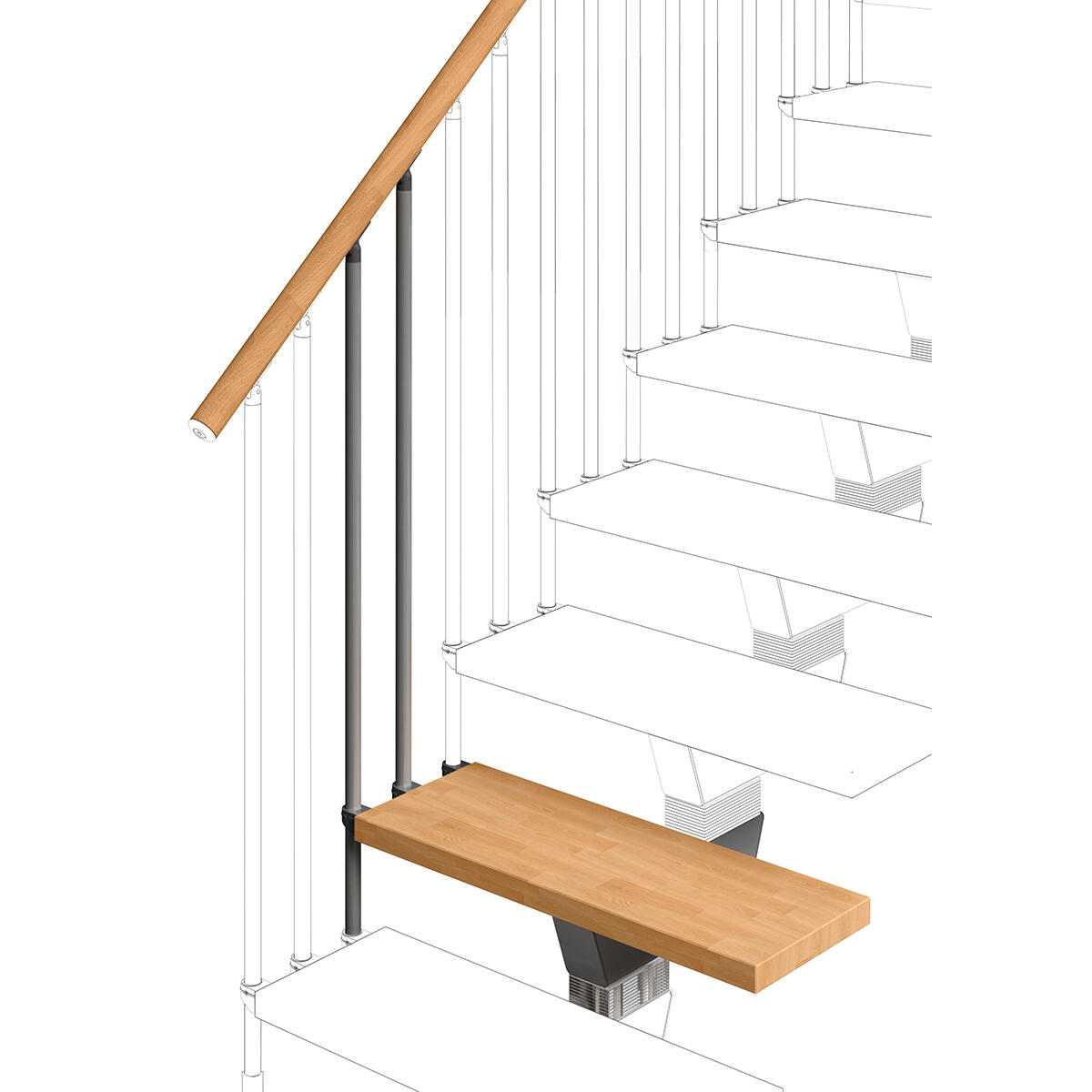Peldaño de acero vida color haya 95cm de ancho