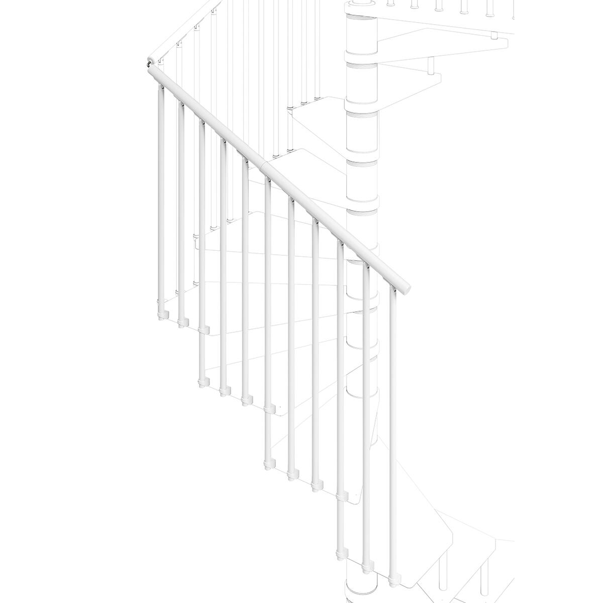 Kit de balaustrada de acero y pvc color blanco de 100cm