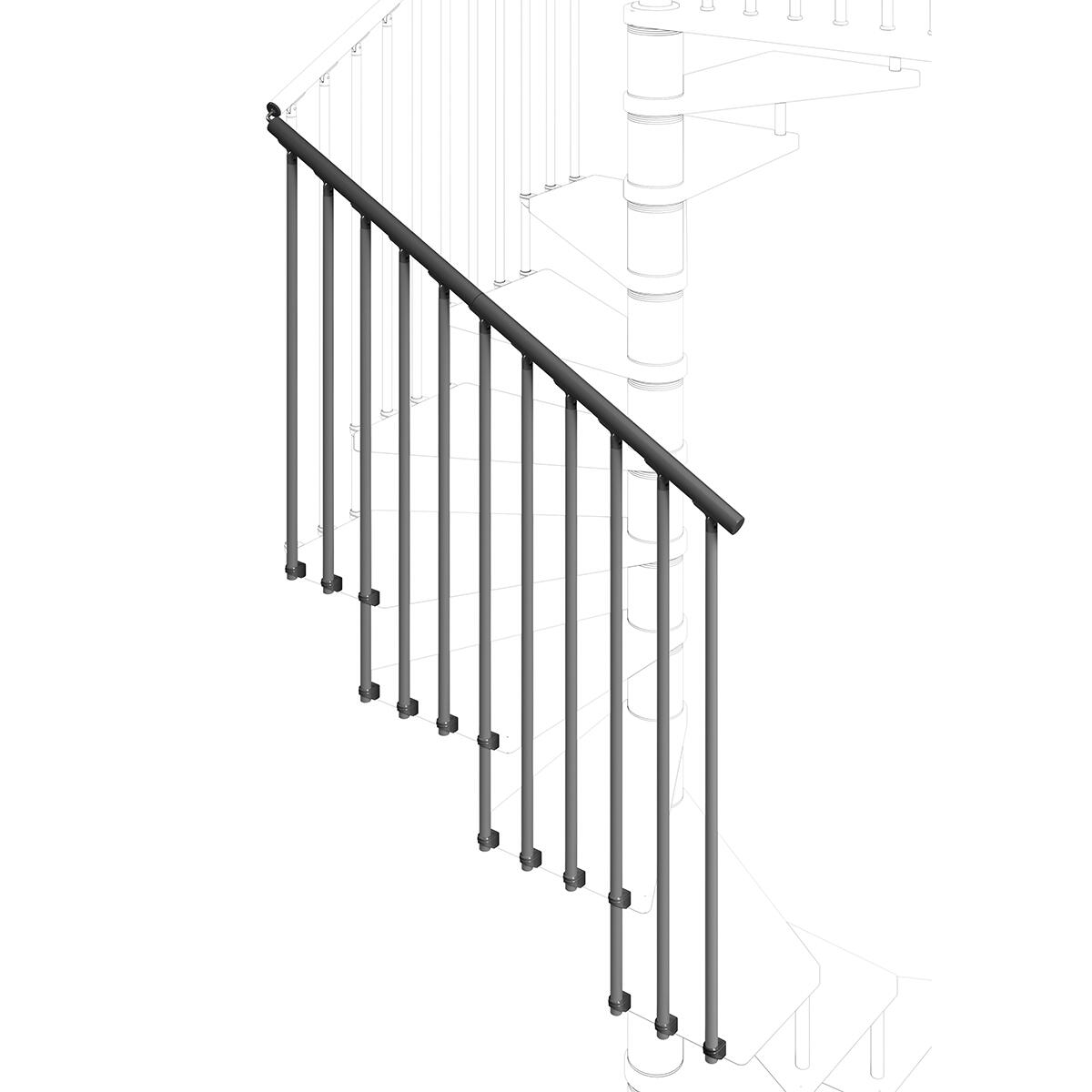 Kit de balaustrada de acero y pvc color negro de 100cm