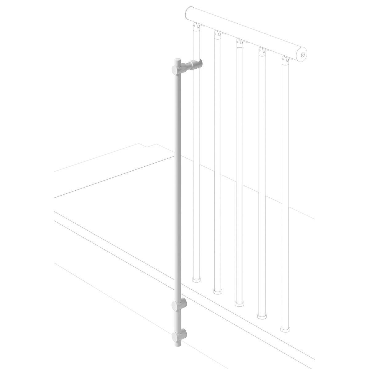 Kit de fijación lateral para balaustre de acero color blanco