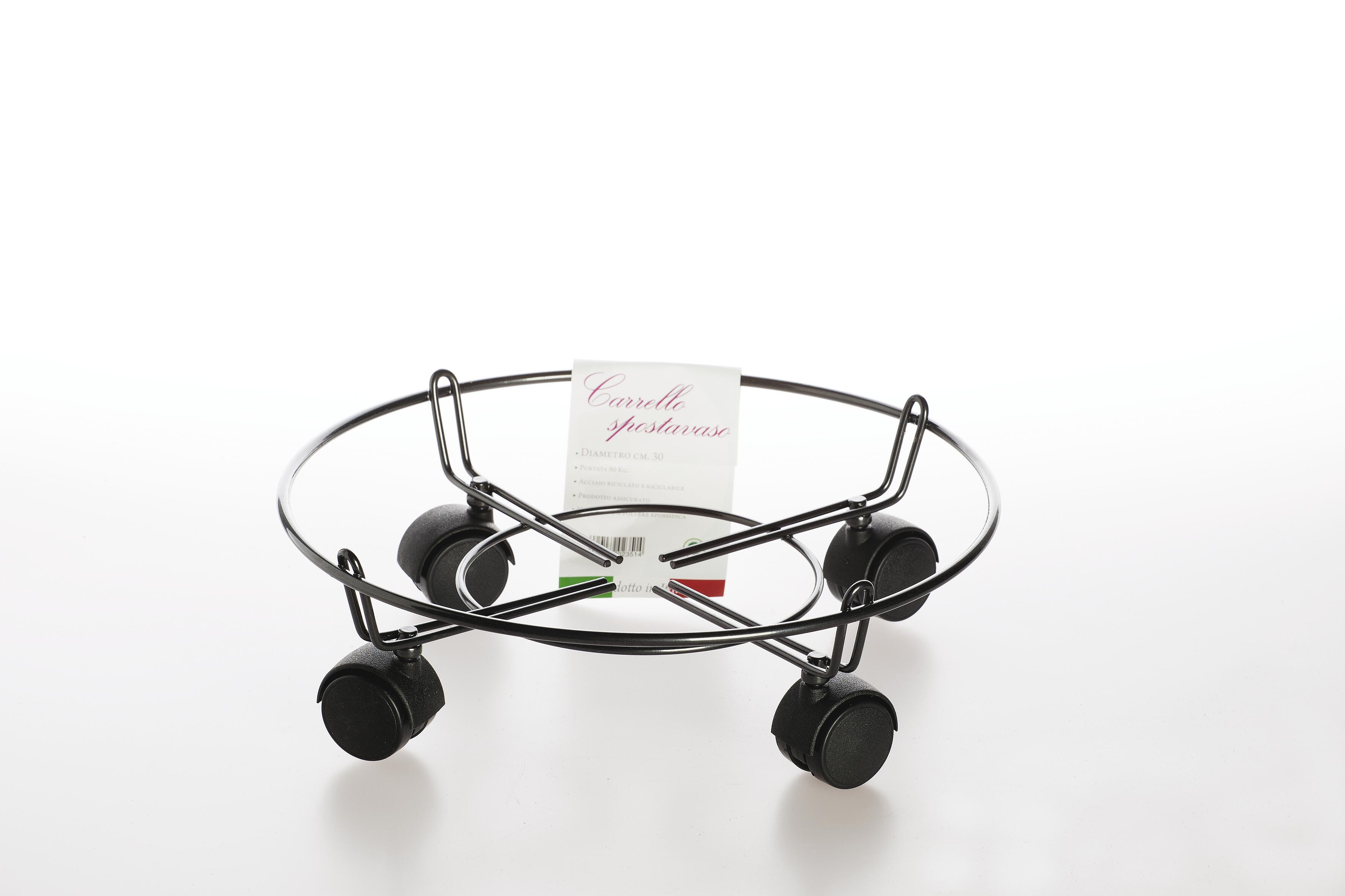 Supporto per vaso da fiori nero lucido canna di fucile H 10 x ø 50 cm - 2