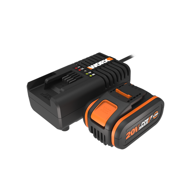 Lot Batterie Powershare 20V, 4Ah + Chargeur WORX - WA3604 (pour outils Worx 20V)