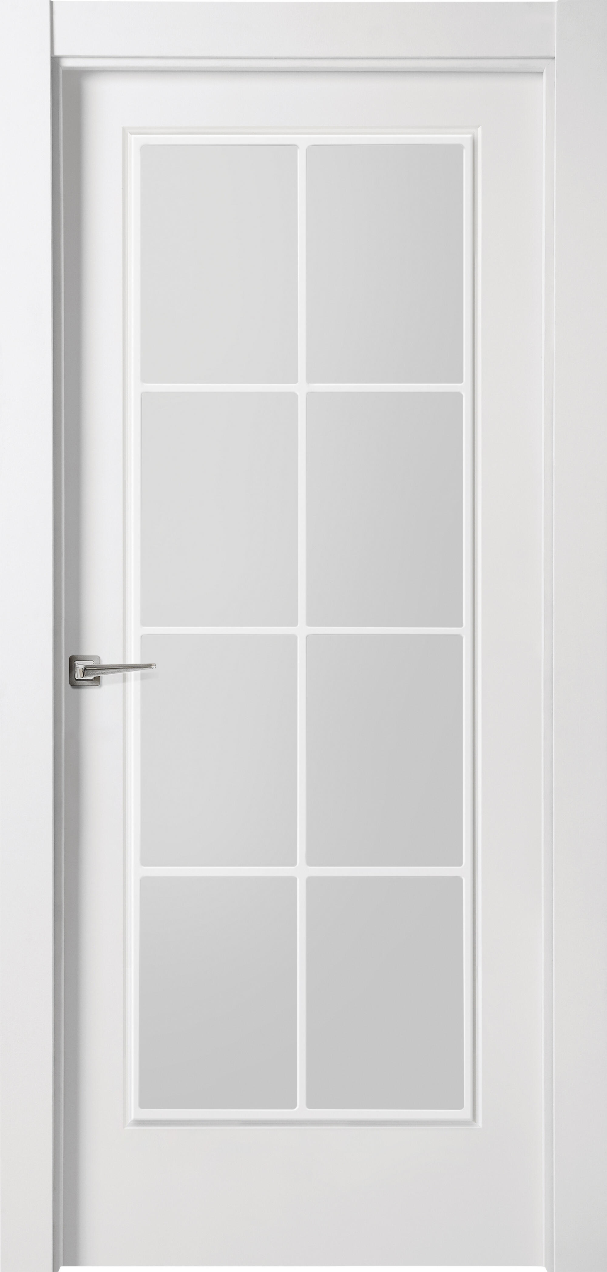 Puerta de interior abatible con cristal maciza lacada Line Plus Marsella blanco apertura derecha cerco de 7x3 anchura 82.5cm - 4