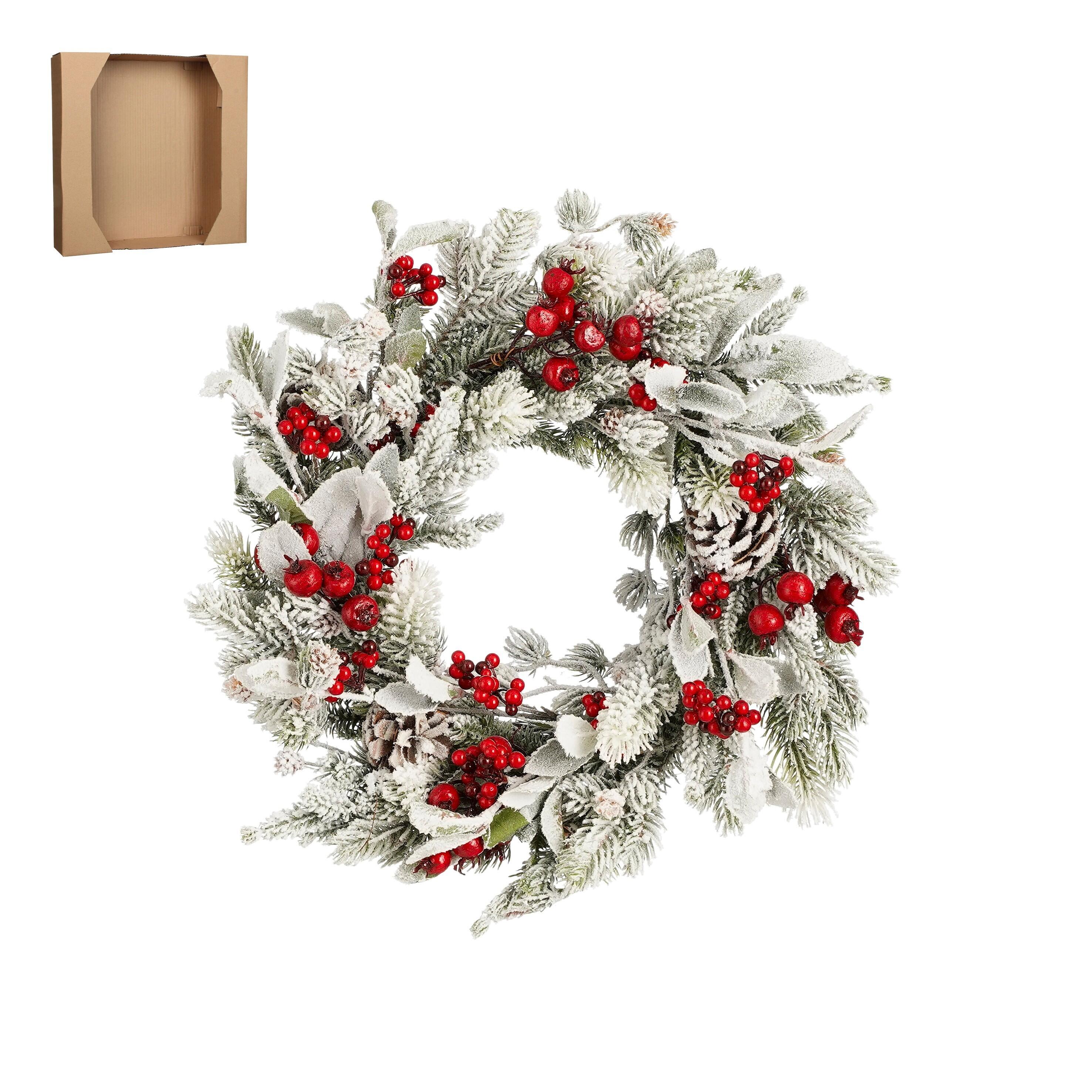 Corona de navidad frutos rojos 40 cm de ø