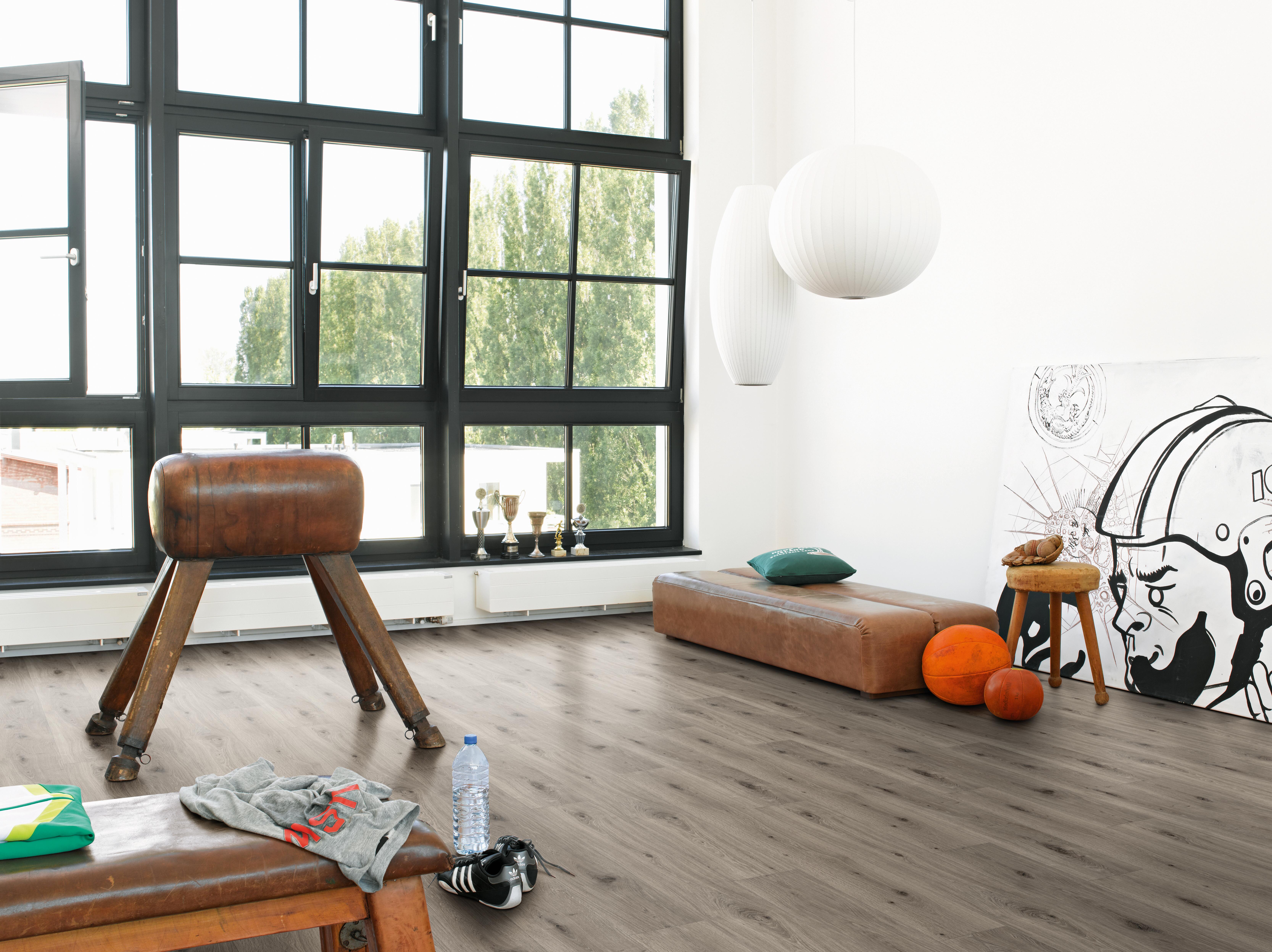 Suelo vinílico spc clic imperial efecto madera gris trend8 parador