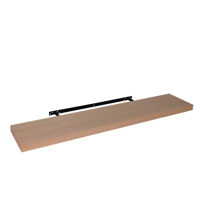 Etagère murale effet chêne SPACEO, L.115 cm x P.23.5 cm, Ep.3.8 cm