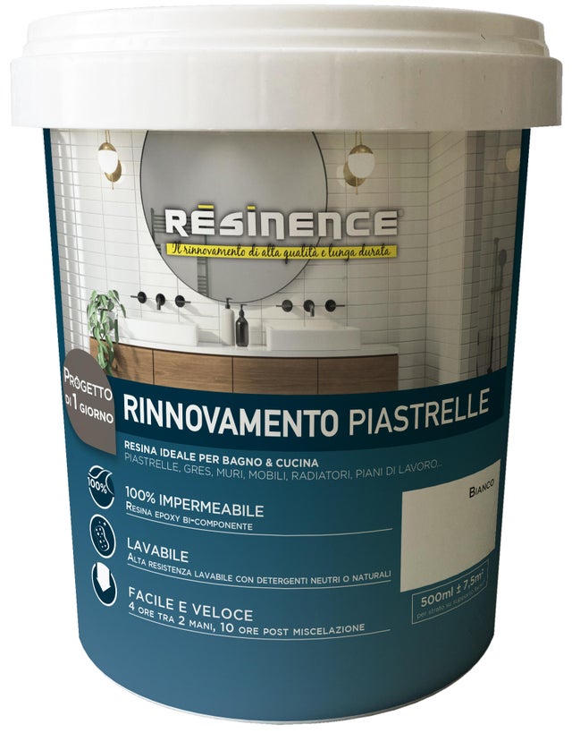 Resina epossidica Rinnova Piastrelle 0.5 L BIANCO satinato